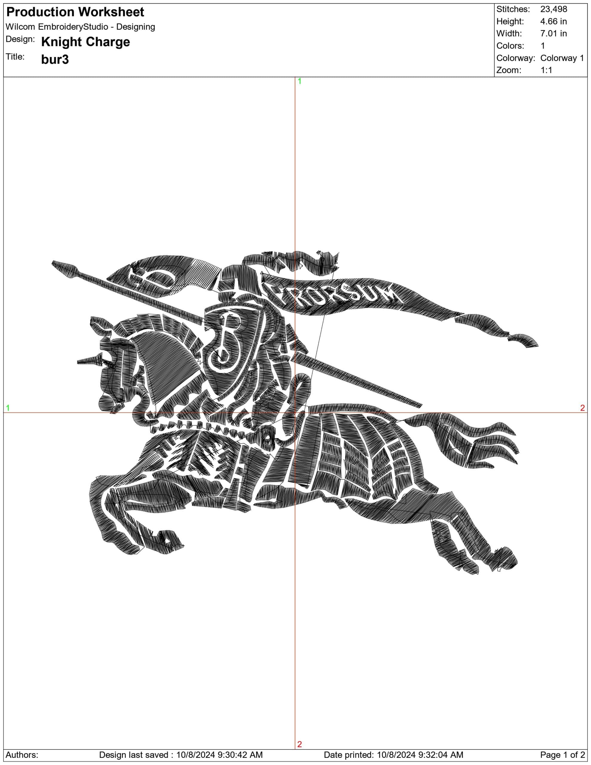 Knight Charge- Elegant embroidery design file - instant download — view 4