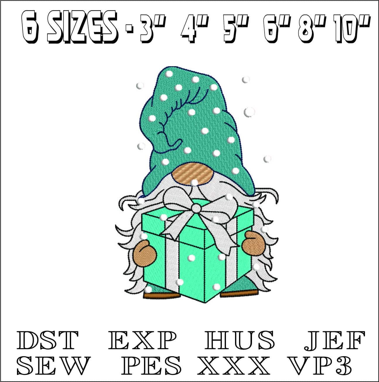 Knome present Snow- Elegant embroidery design file - instant download — view 2