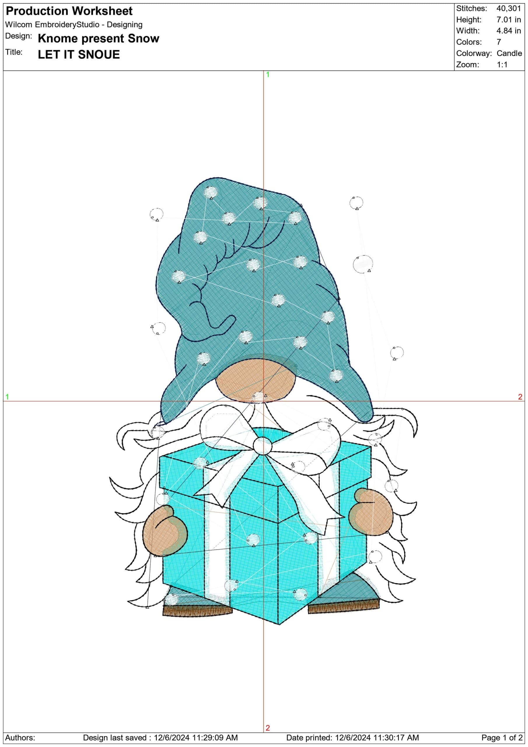 Knome present Snow- Elegant embroidery design file - instant download — view 4
