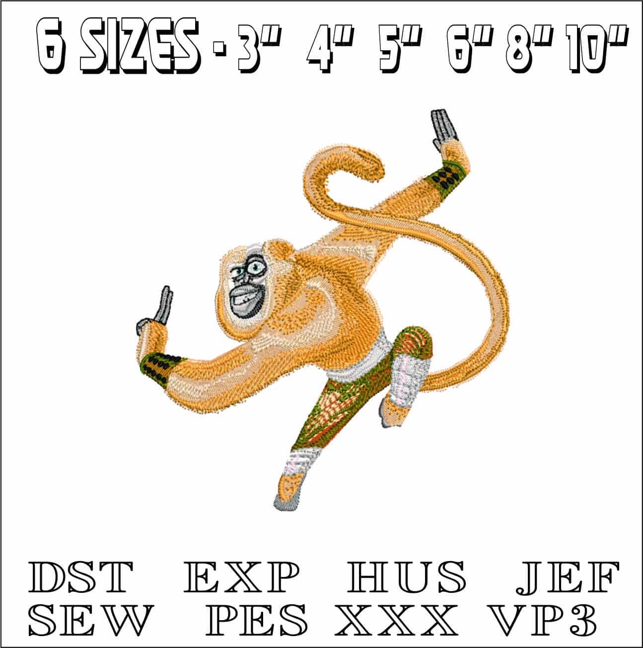 Monkey- Elegant embroidery design file - instant download — view 2