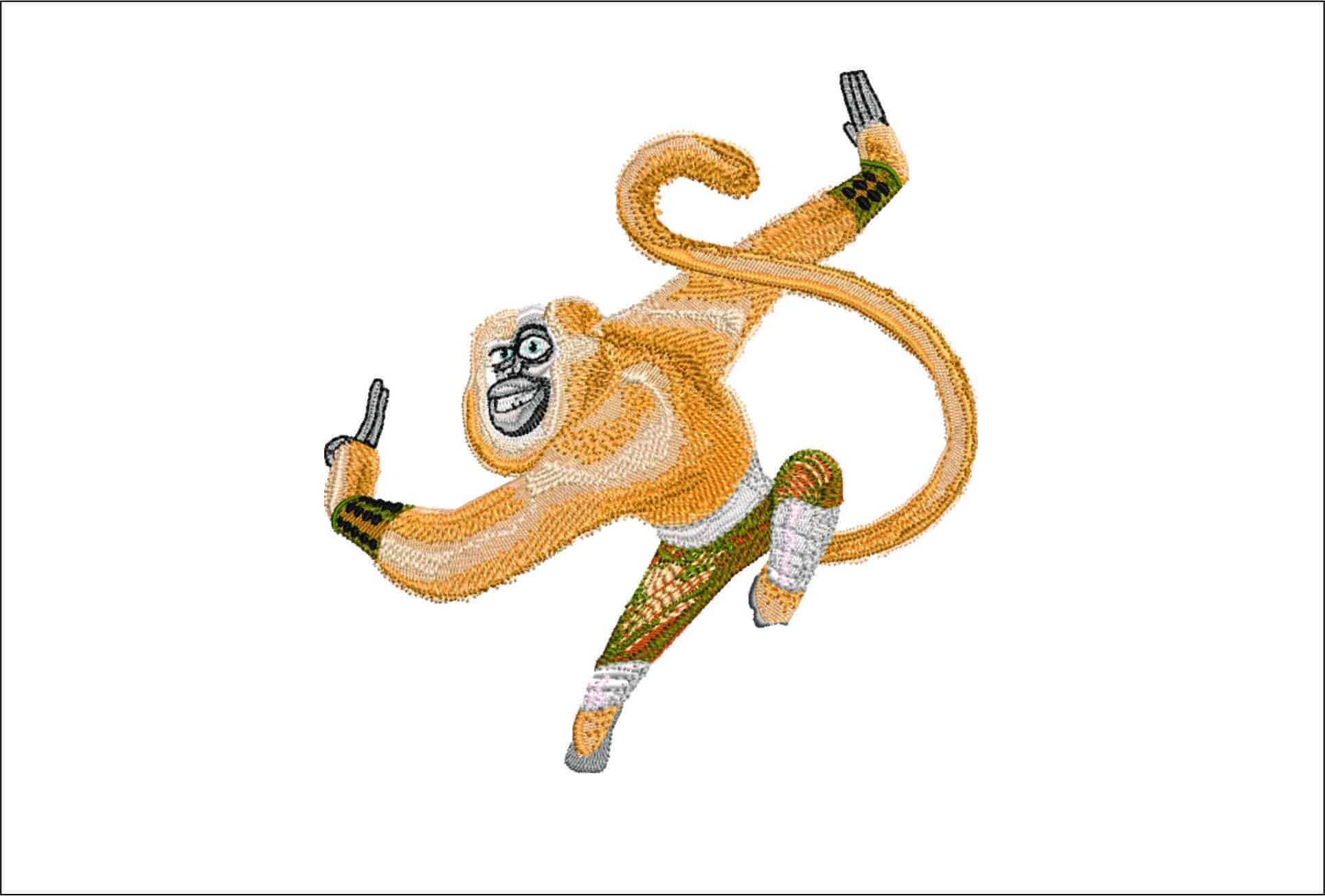 Monkey- Elegant embroidery design file - instant download
