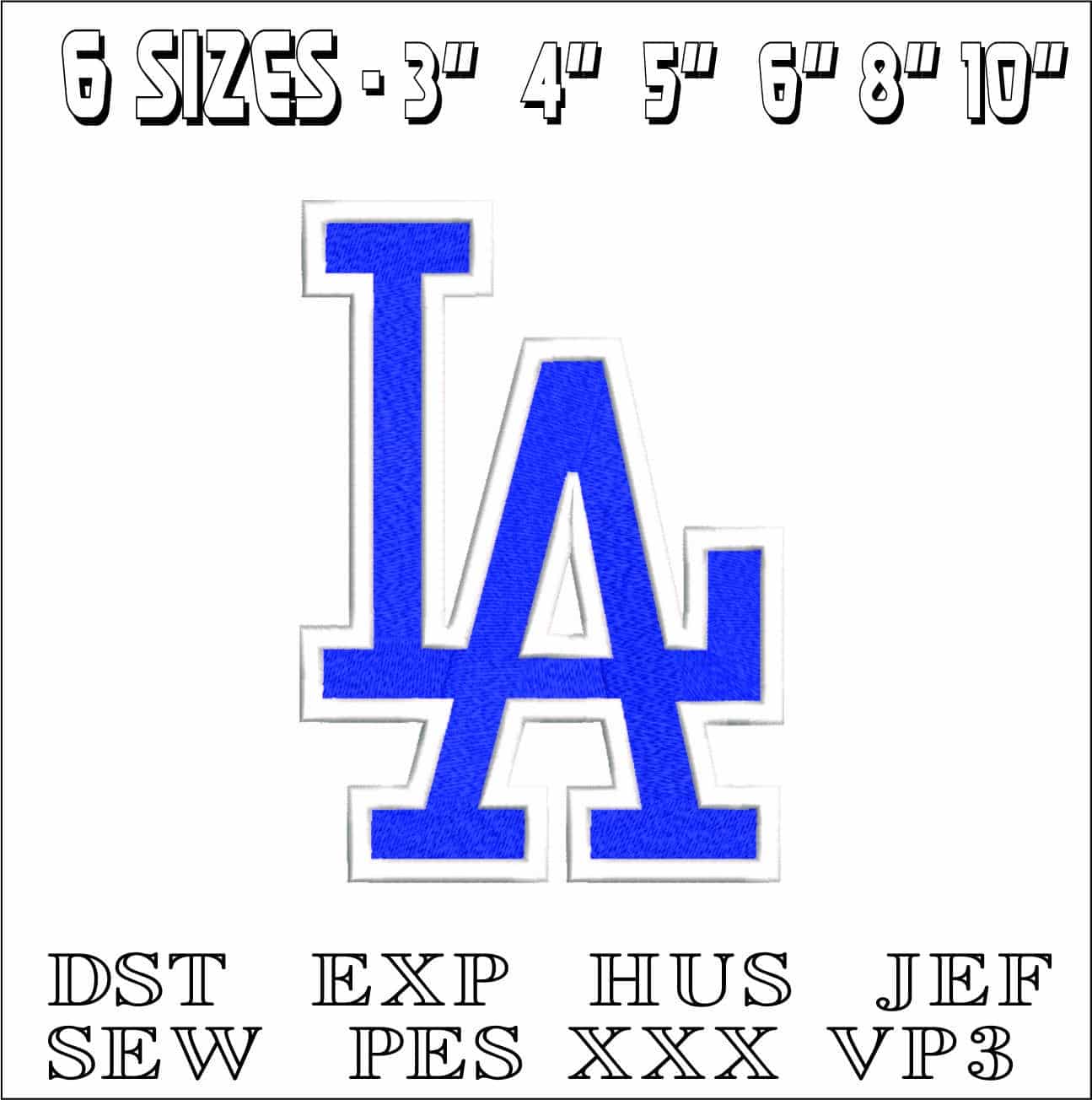 LA Letters- Elegant embroidery design file - instant download — view 2