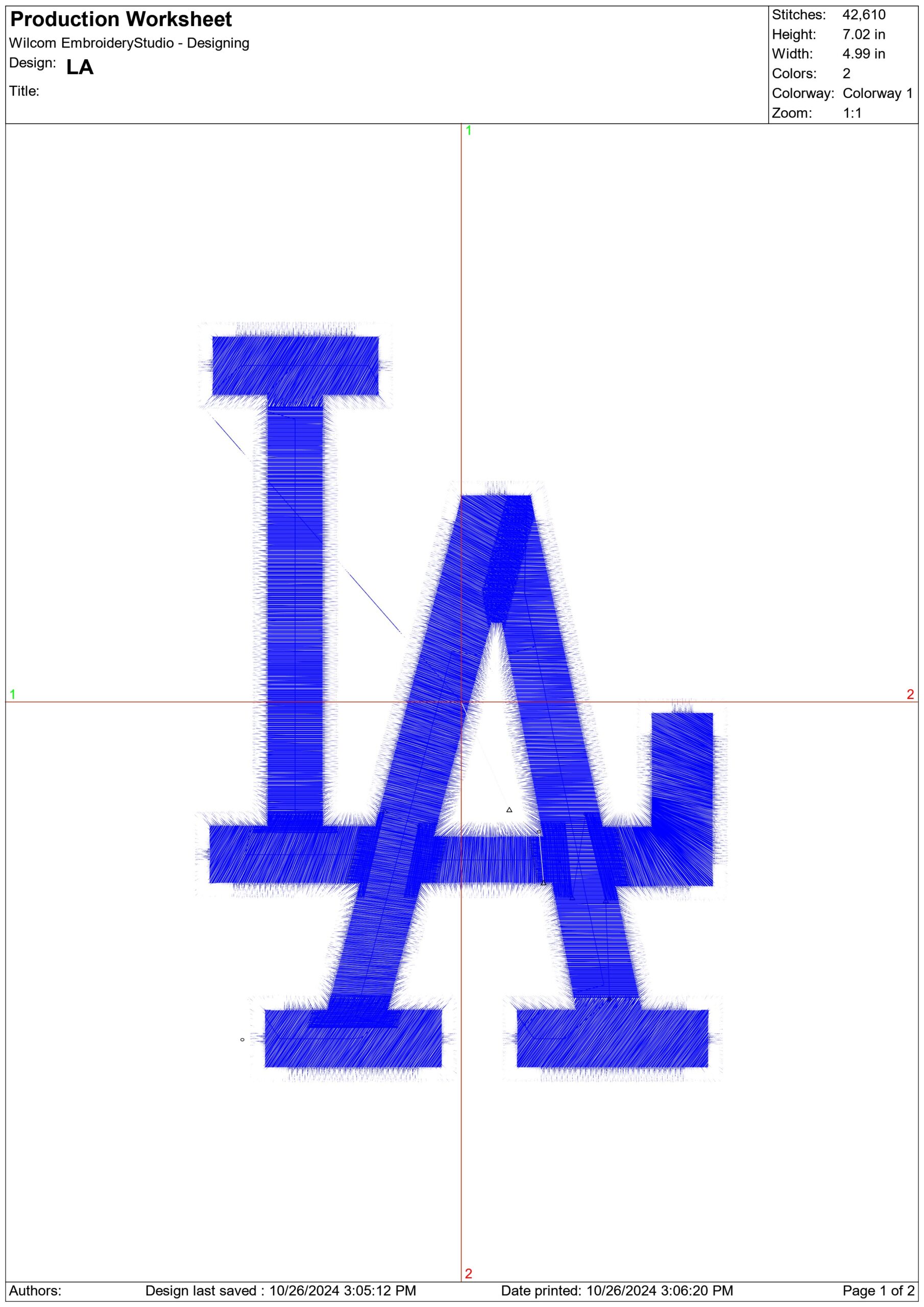 LA Letters- Elegant embroidery design file - instant download — view 4