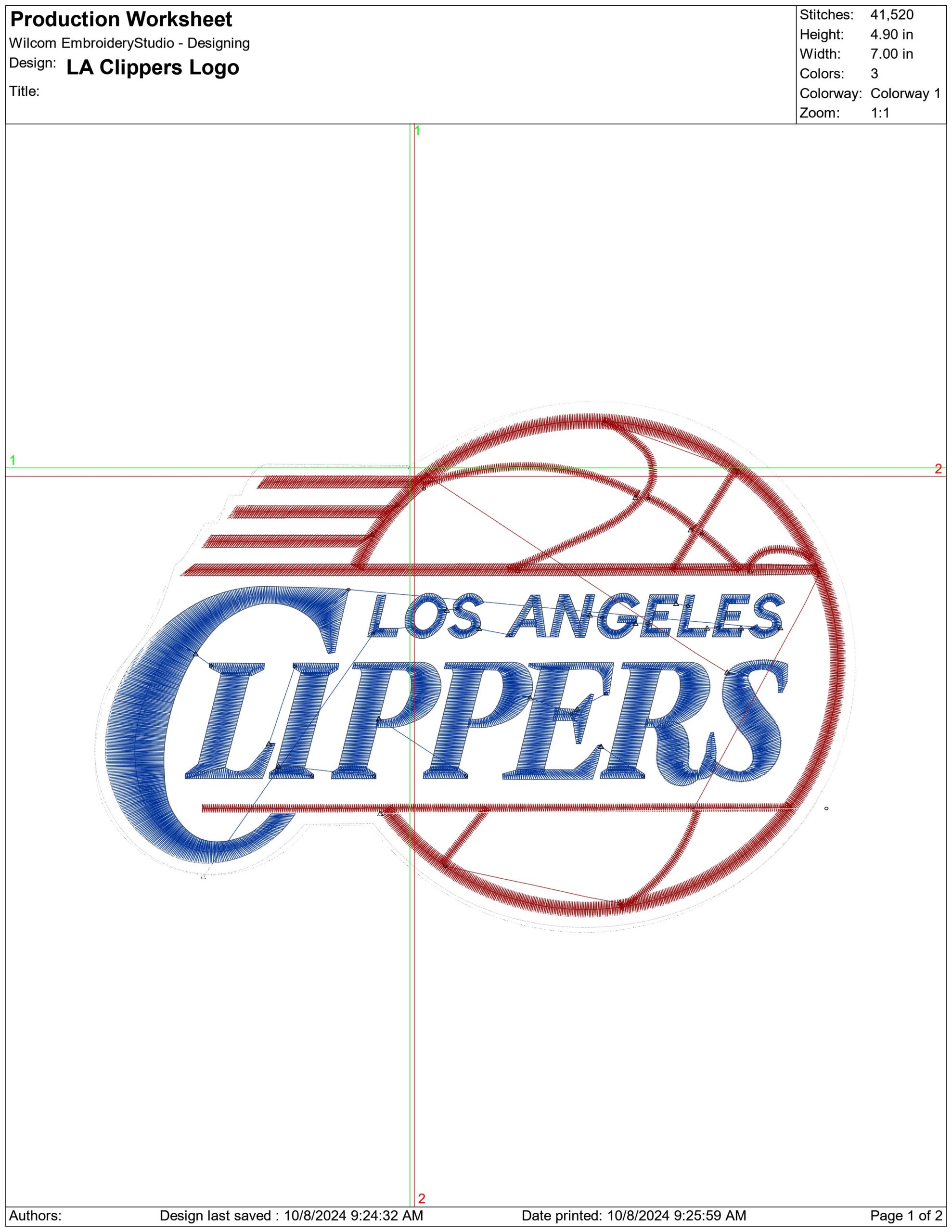 LA Clippers Logo- Elegant embroidery design file - instant download — view 4