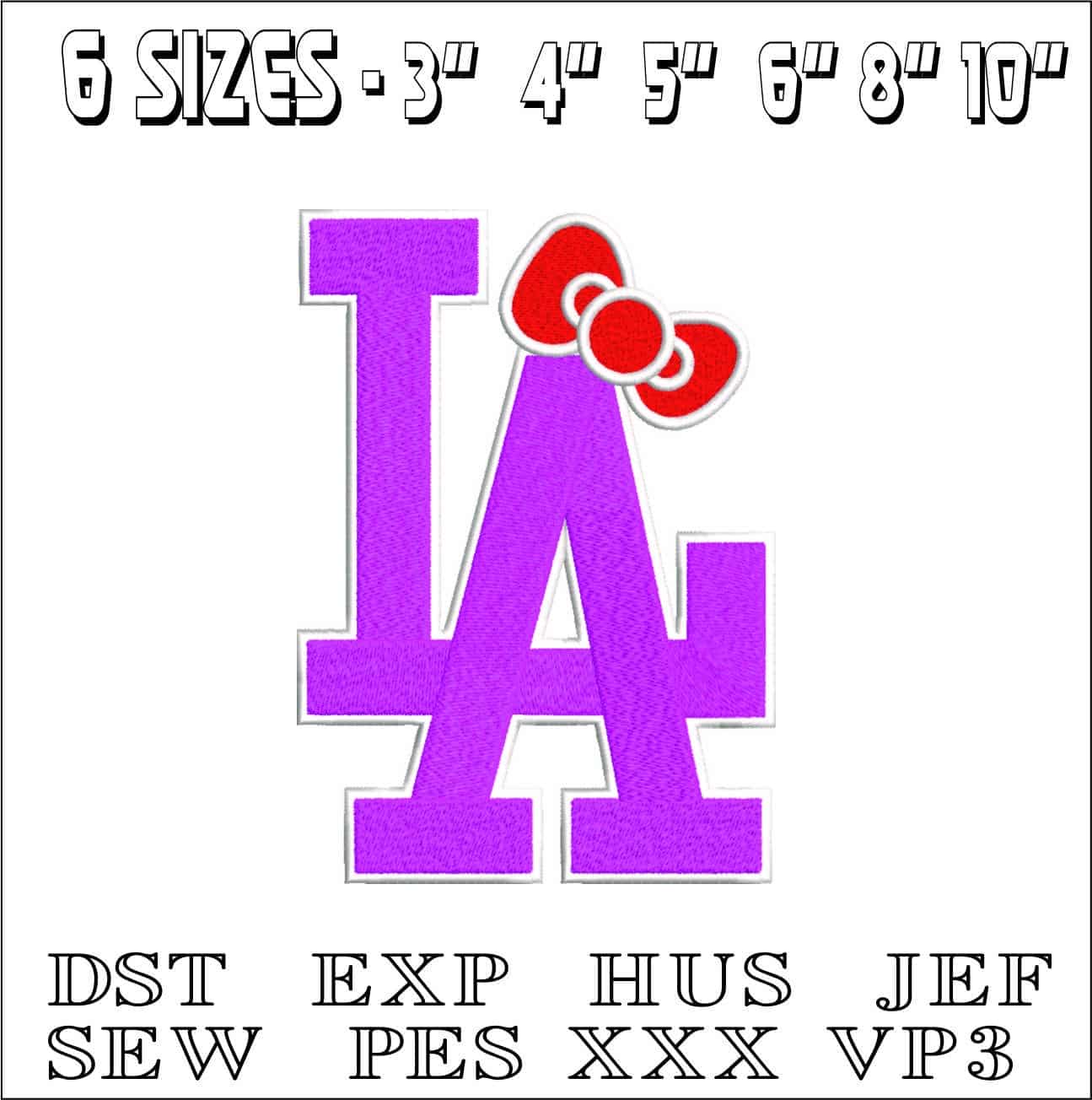 LA Girl- Elegant embroidery design file - instant download — view 2