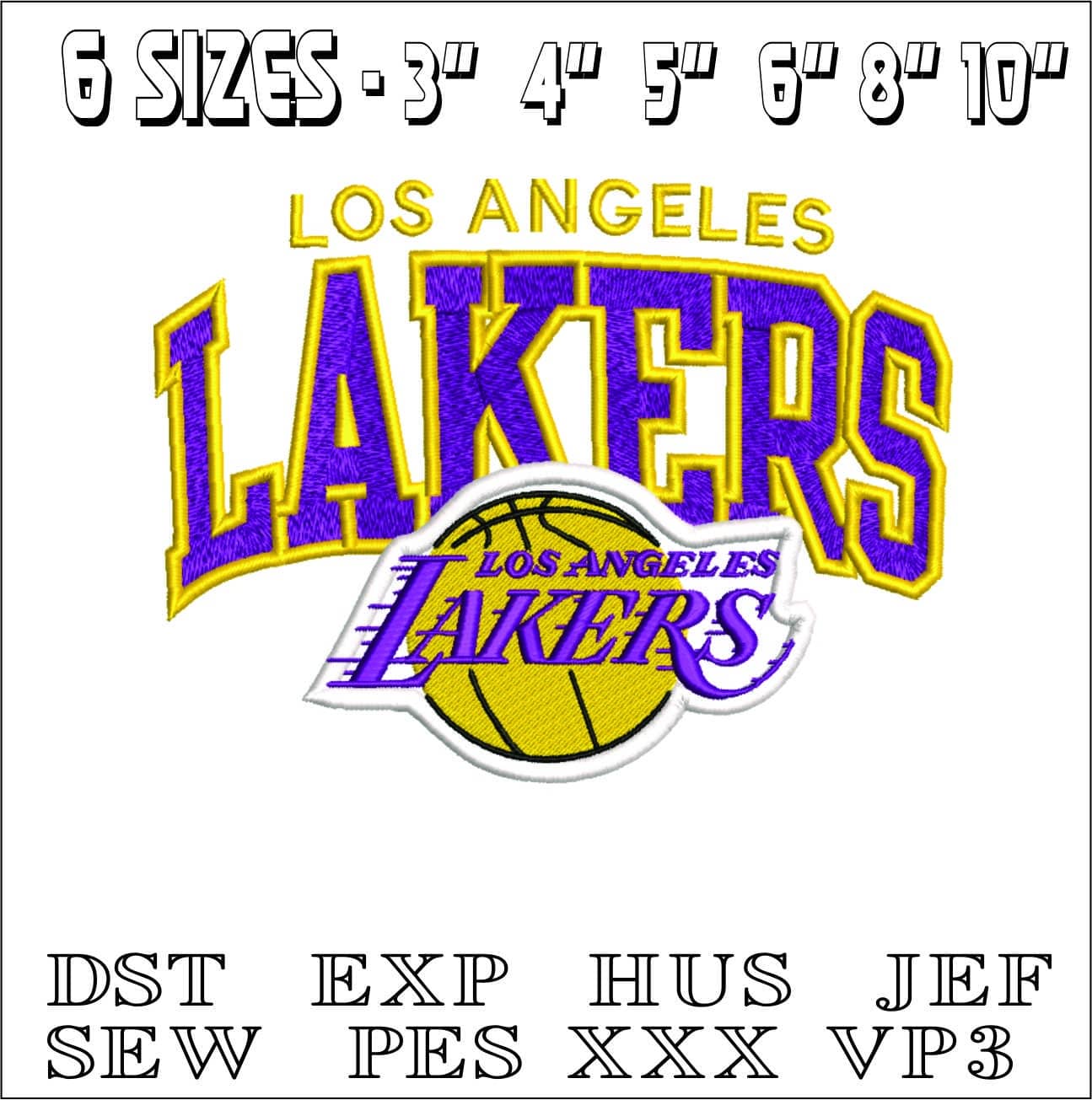 LA Lakers Logo- Elegant embroidery design file - instant download — view 2