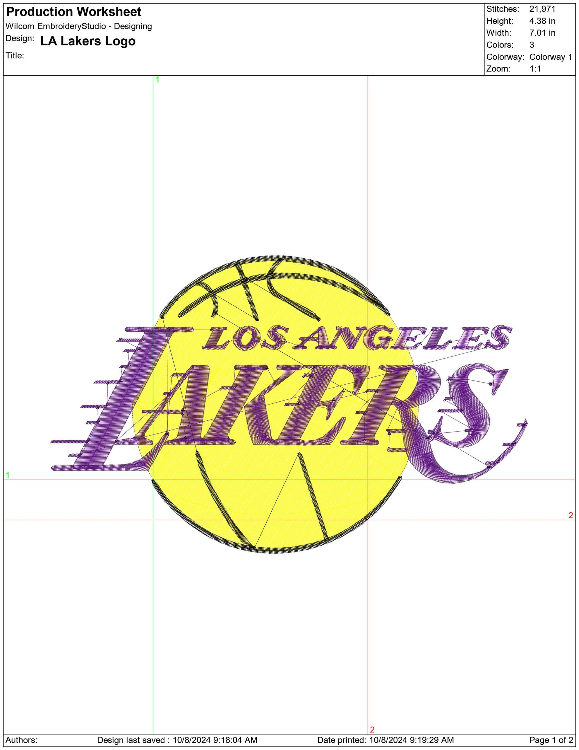 LA Lakers Logo- Elegant embroidery design file - instant download — view 4
