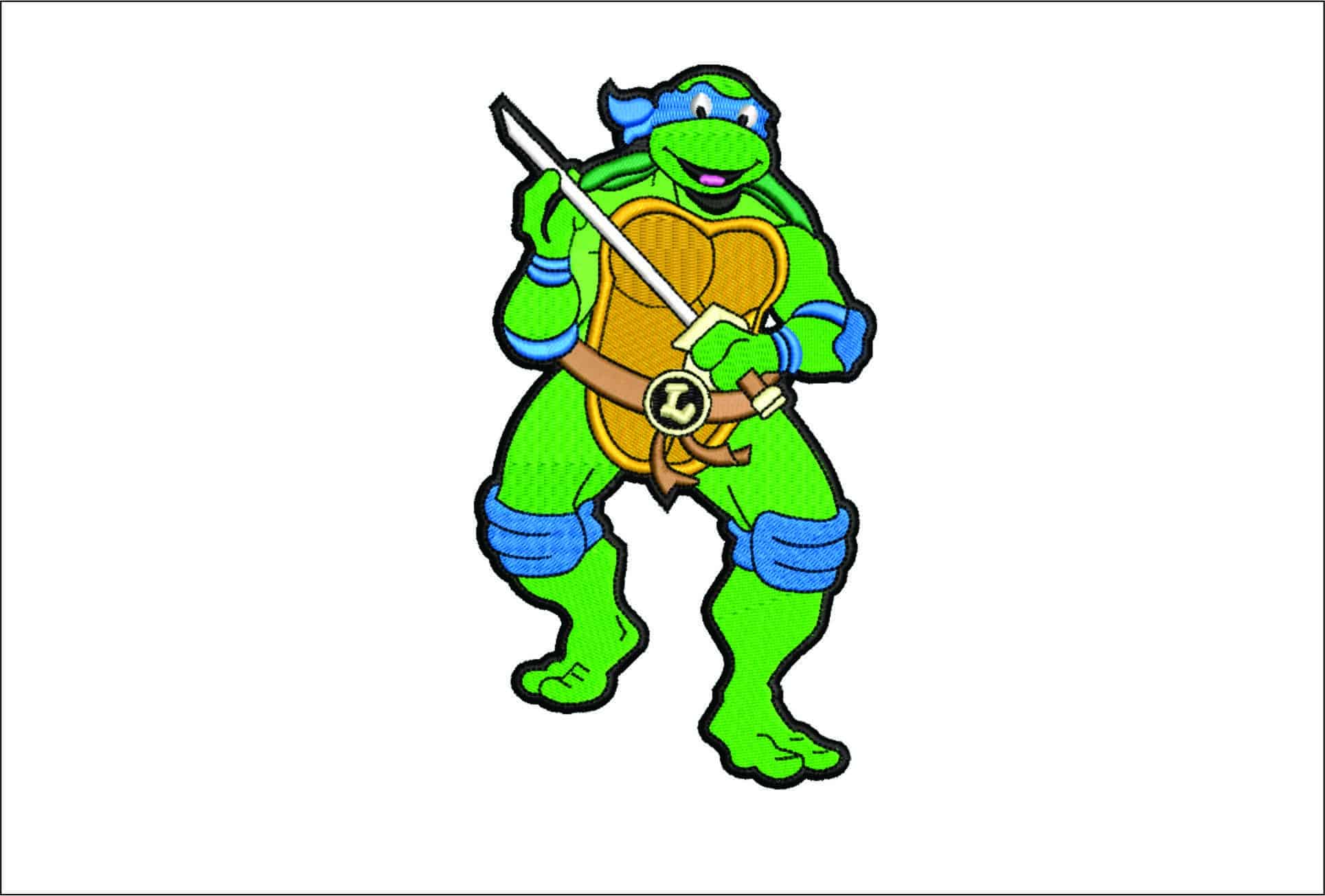 Leonardo Ninja Turtle- Elegant embroidery design file - instant download