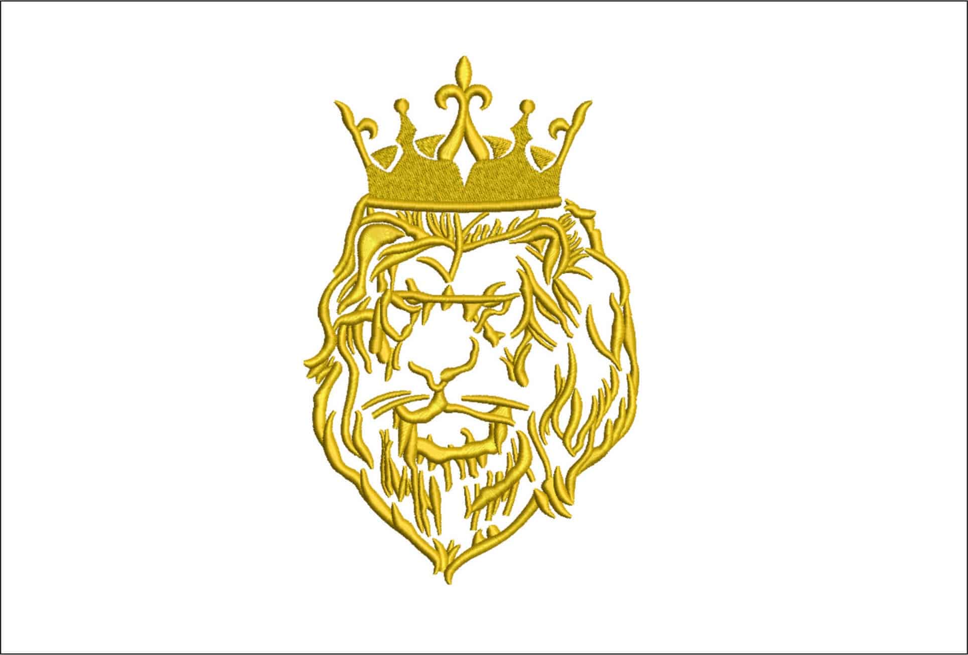 Lion Crown- Elegant embroidery design file - instant download