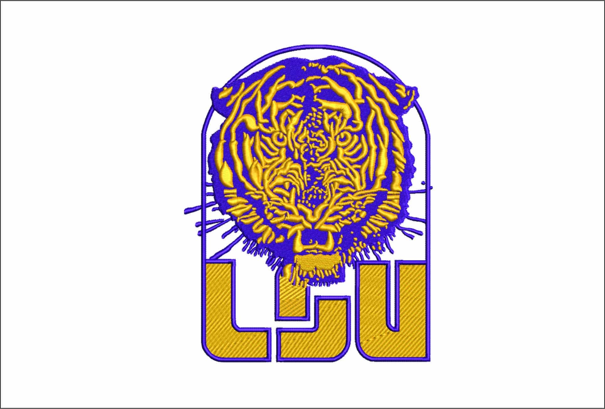 LSU Tiger 1967 1971- Elegant embroidery design file - instant download