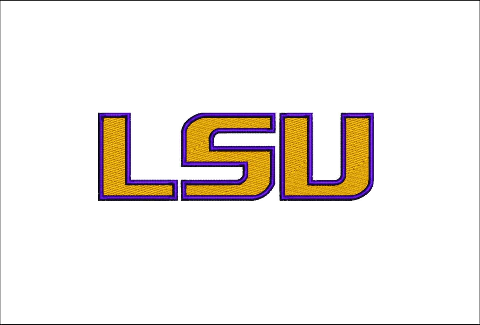 LSU Tigers 2014 Yellow body Purple outline- Elegant embroidery design file - instant download