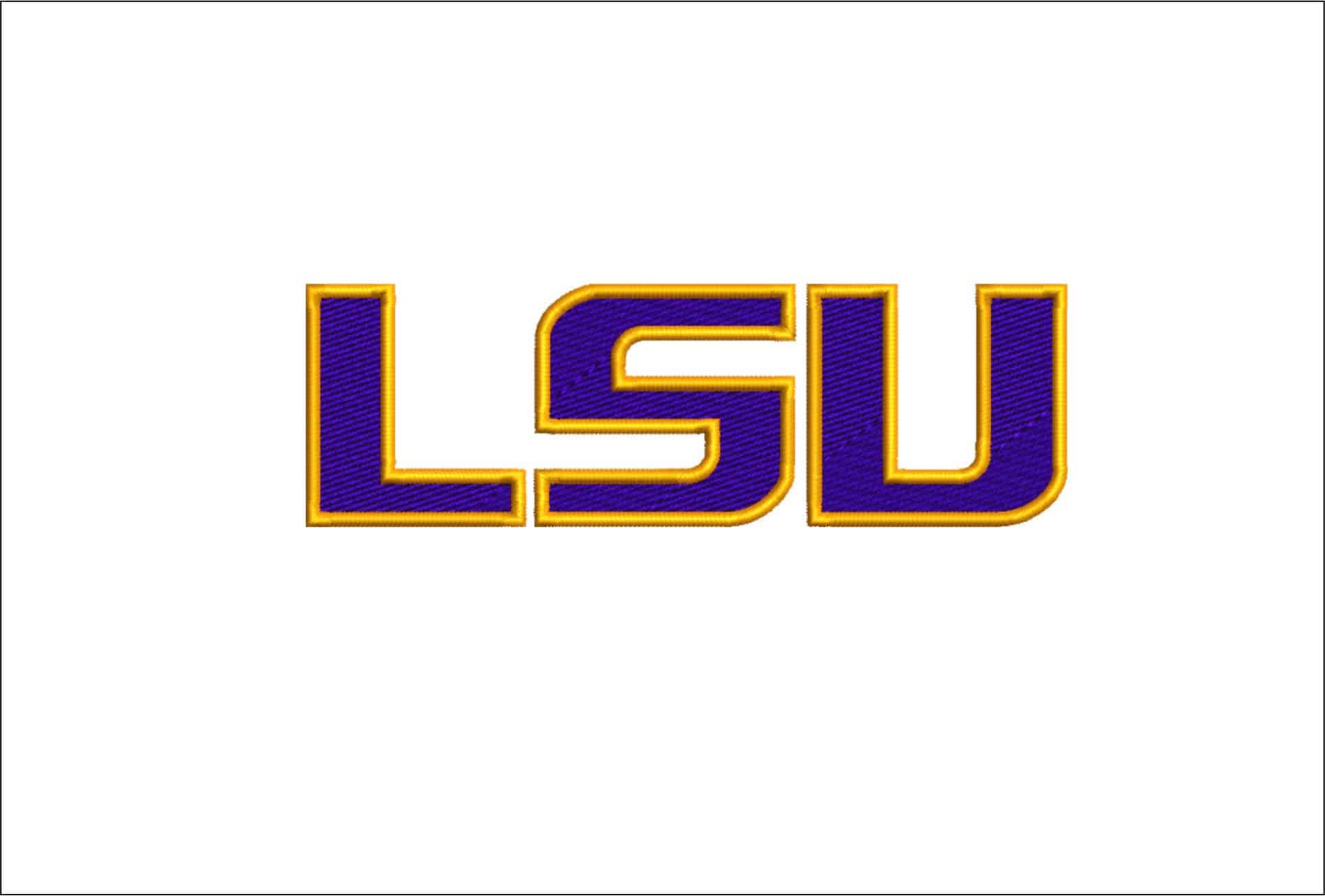 LSU Tigers 2014 Yellow outline- Elegant embroidery design file - instant download