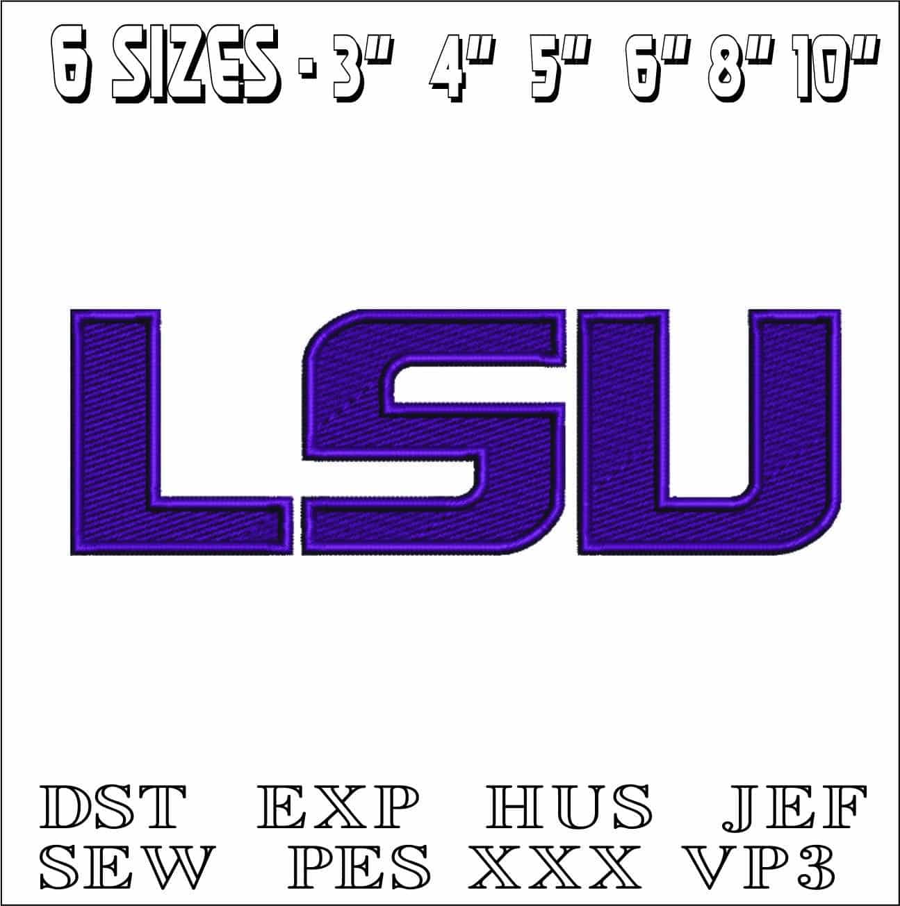 LSU Tigers Logo 2014 Present- Elegant embroidery design file - instant download — view 2