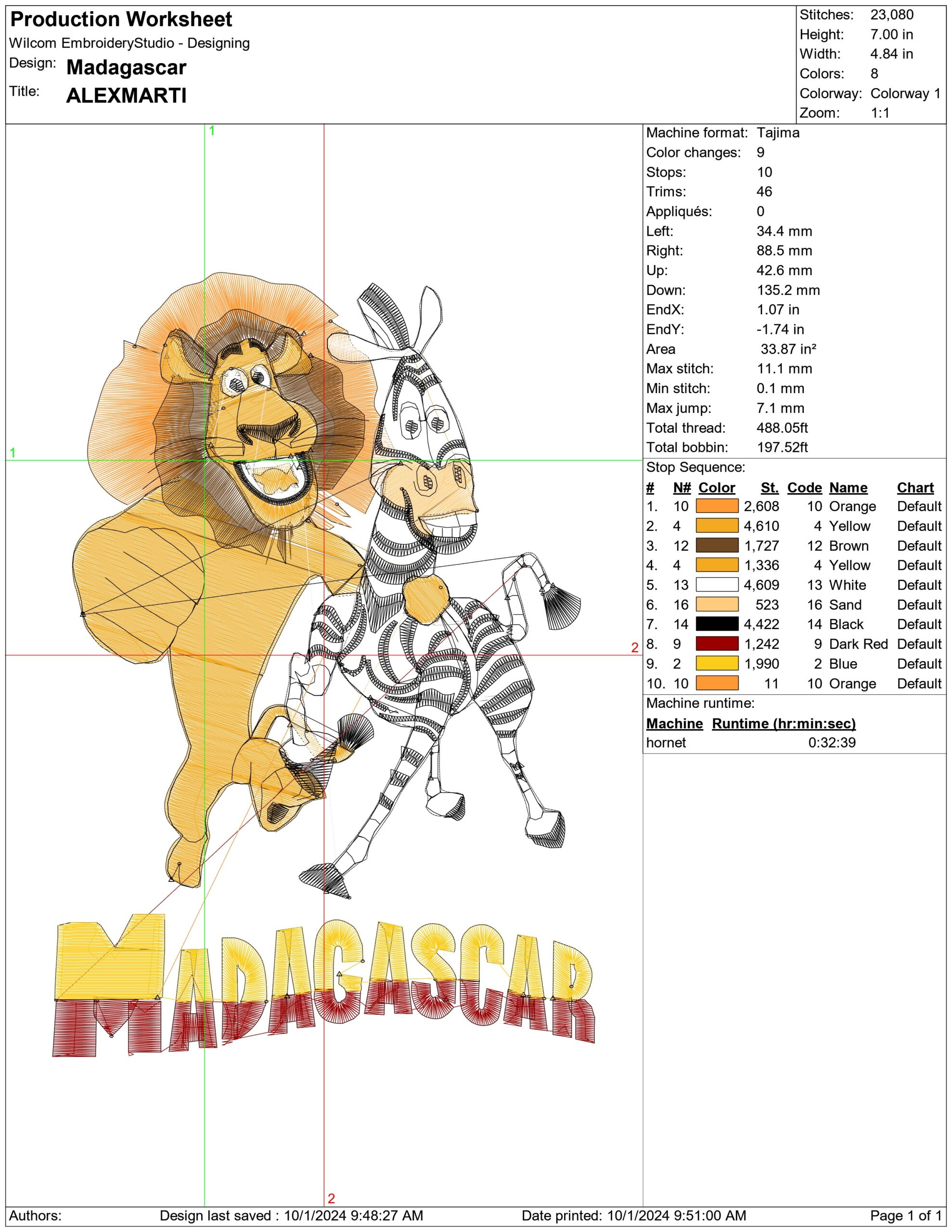 Madagascar- Elegant embroidery design file - instant download — view 3