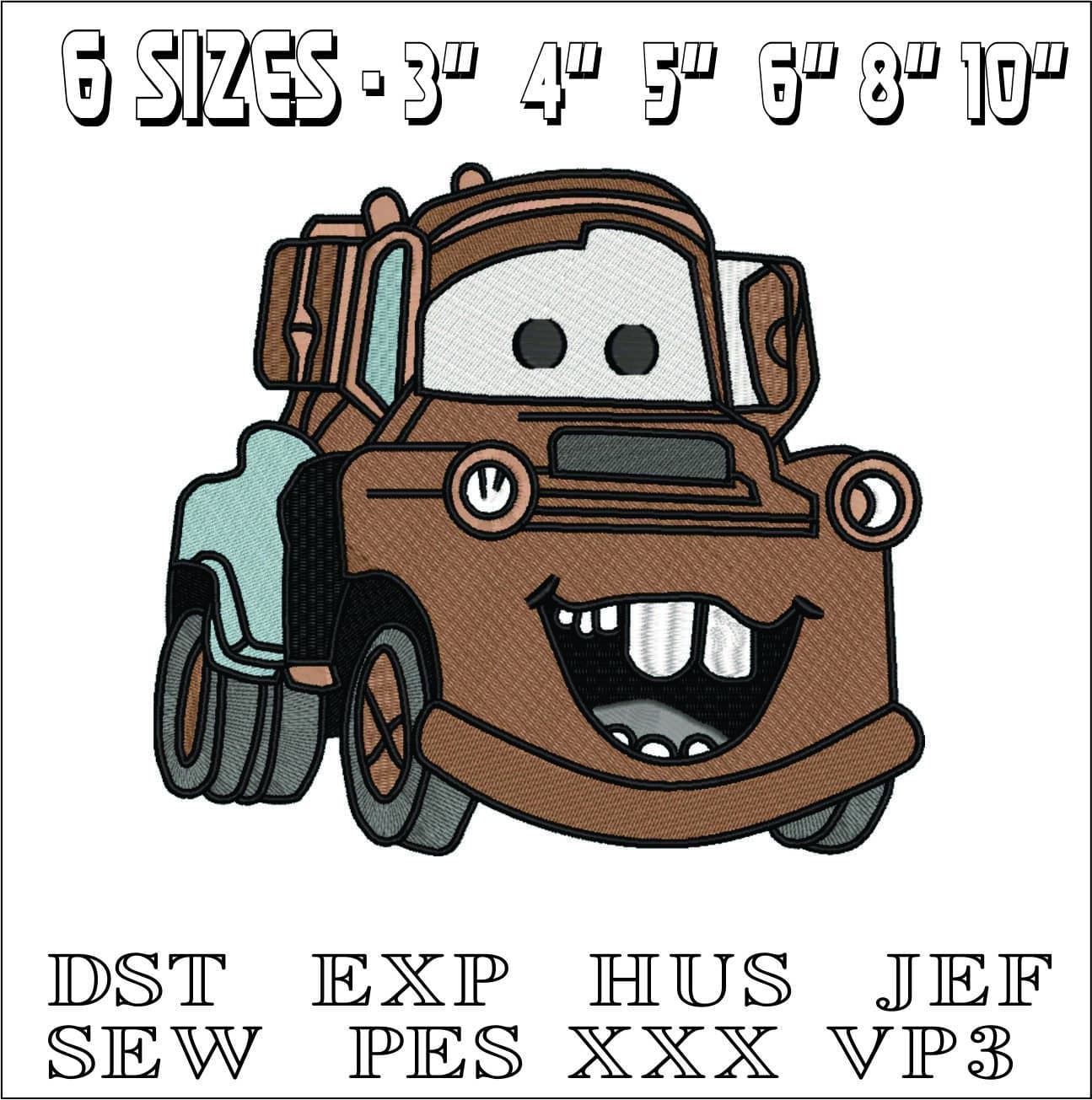 Mater Cars- Elegant embroidery design file - instant download — view 2