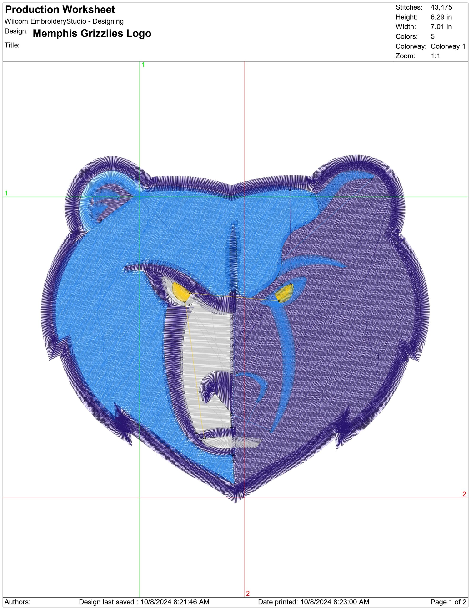 Memphis Grizzlies Logo- Elegant embroidery design file - instant download — view 4