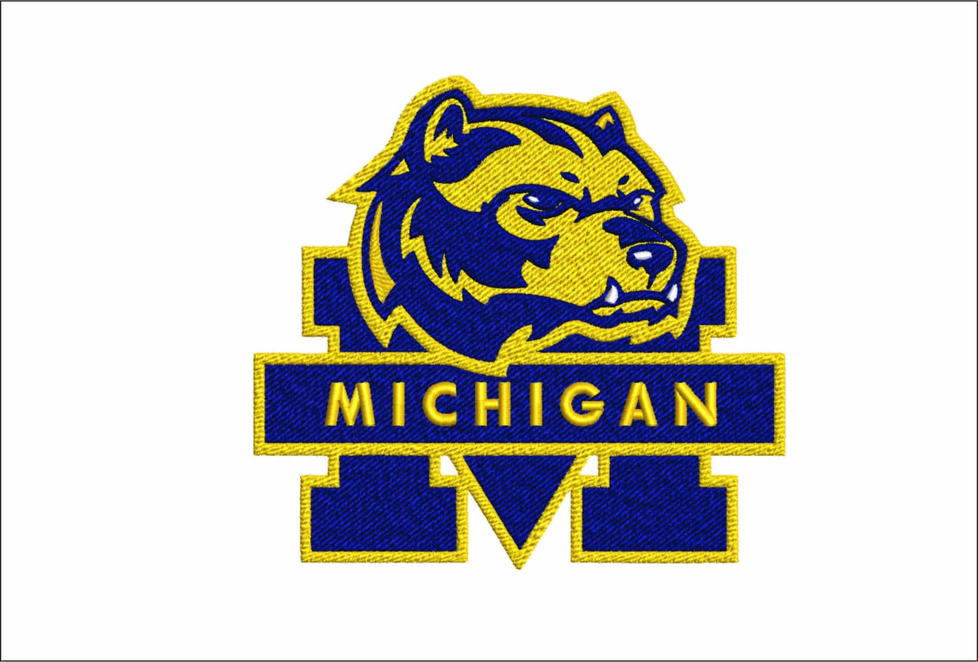 Michigan University Wolverines- Elegant embroidery design file - instant download