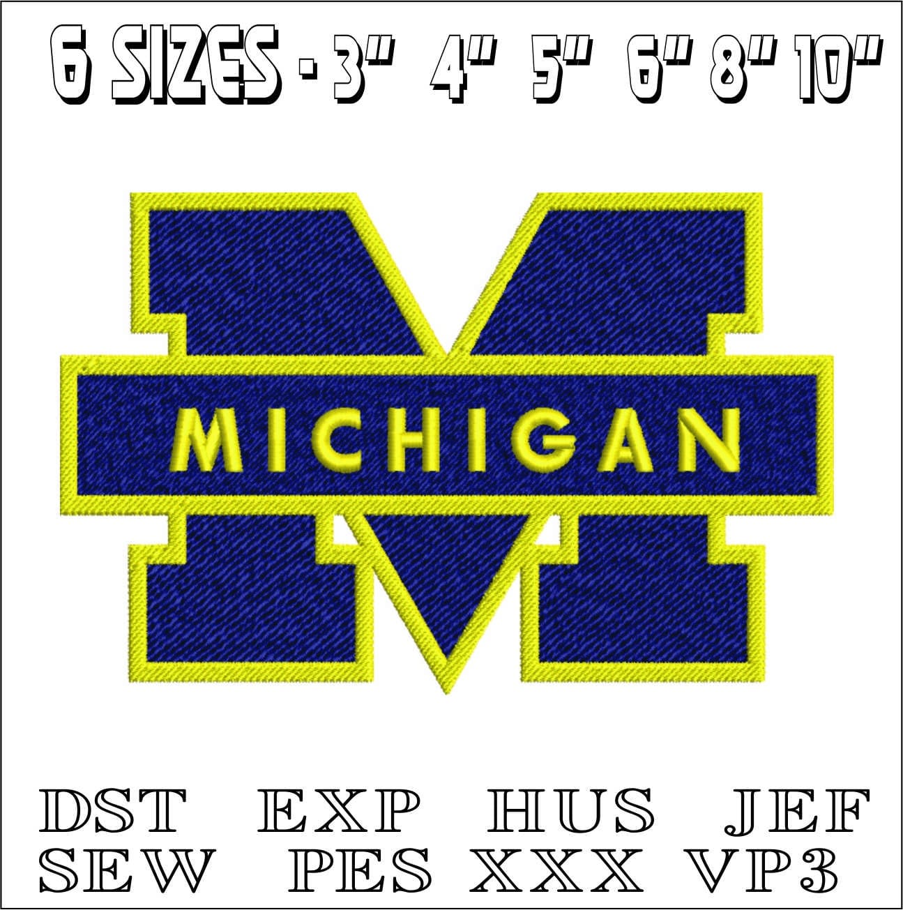 Michigan_Wolverines_Logo- Elegant embroidery design file - instant download — view 3