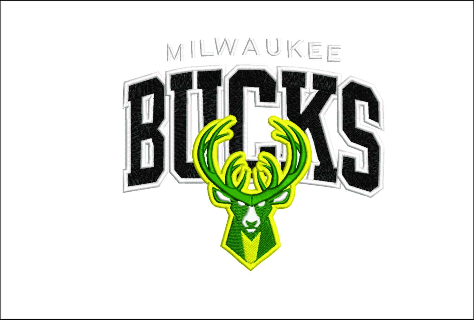 Milwakee Bucks- Elegant embroidery design file - instant download