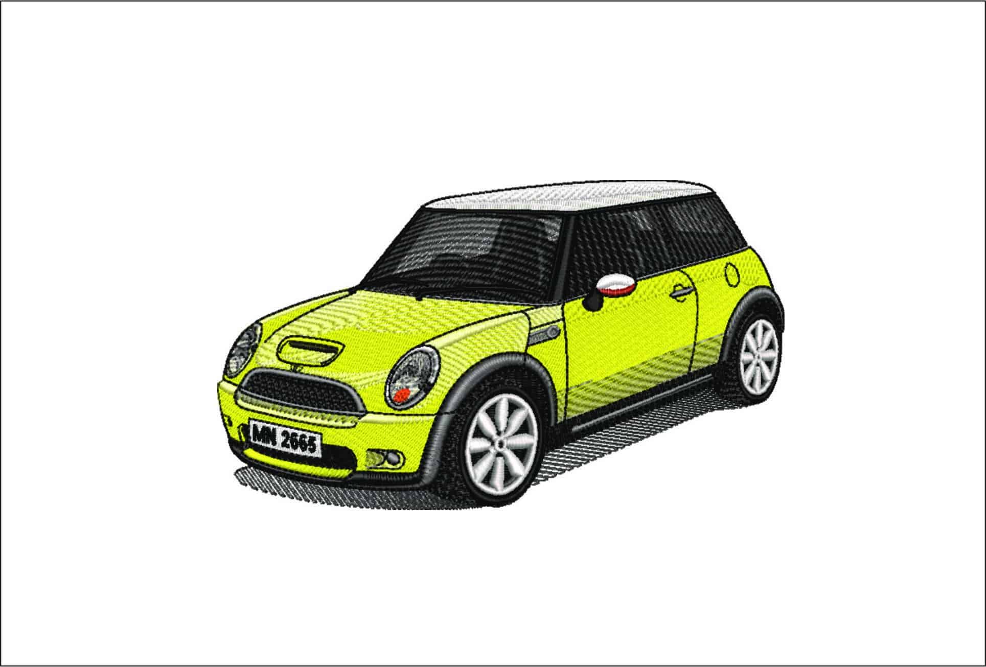 Mini Cooper S MK 1- Elegant embroidery design file - instant download