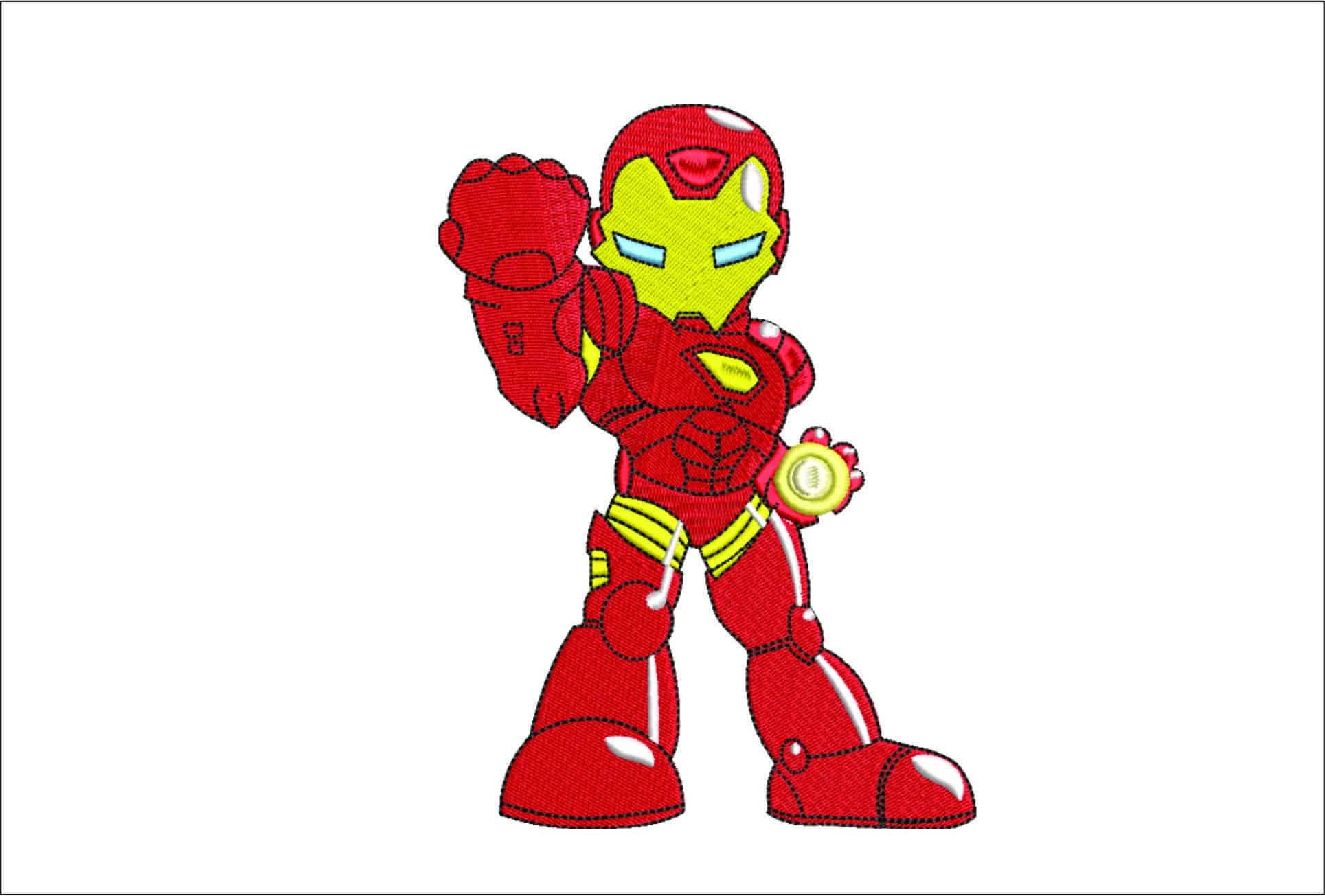 Mini Ironman- Elegant embroidery design file - instant download