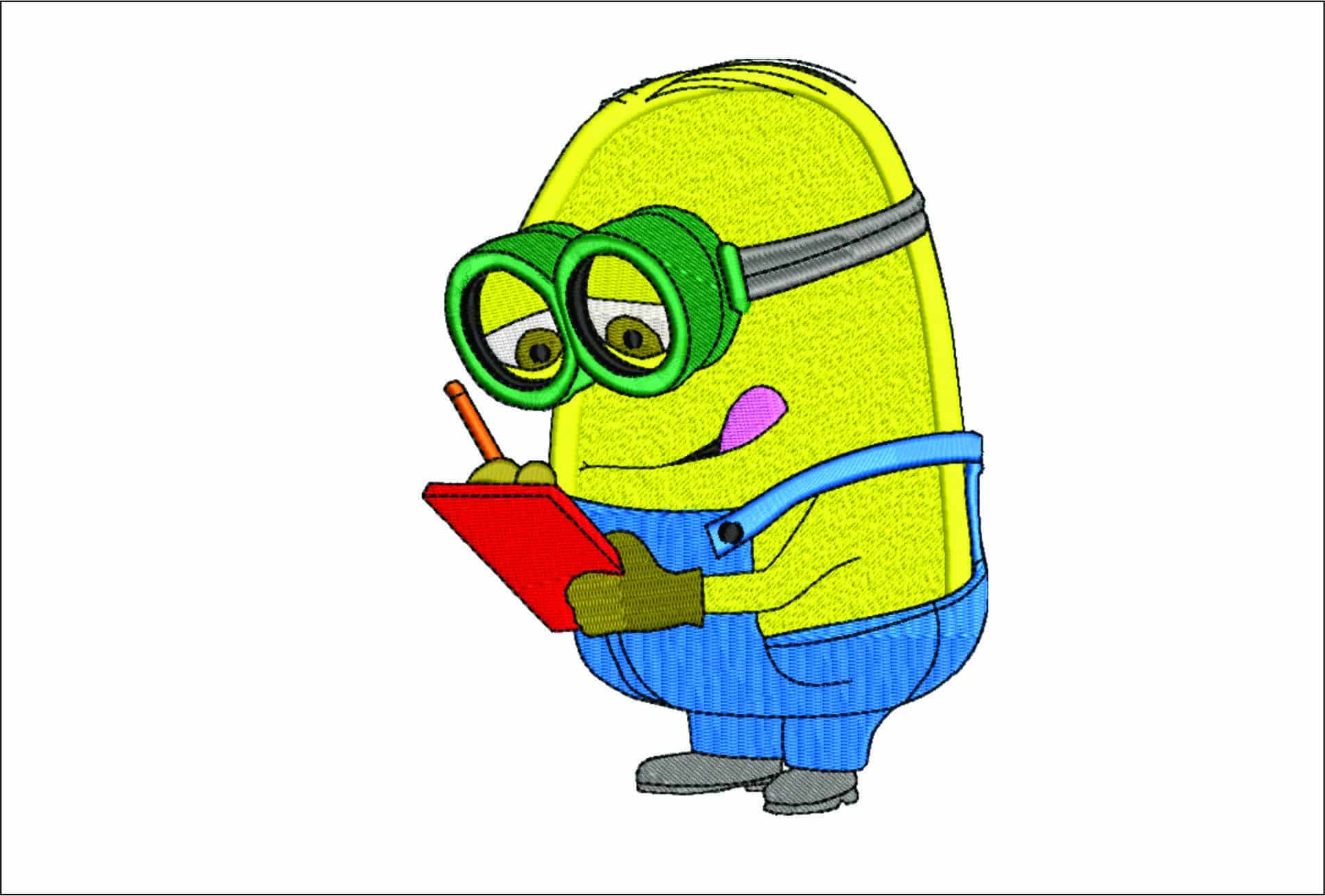 Minion Notebook- Elegant embroidery design file - instant download