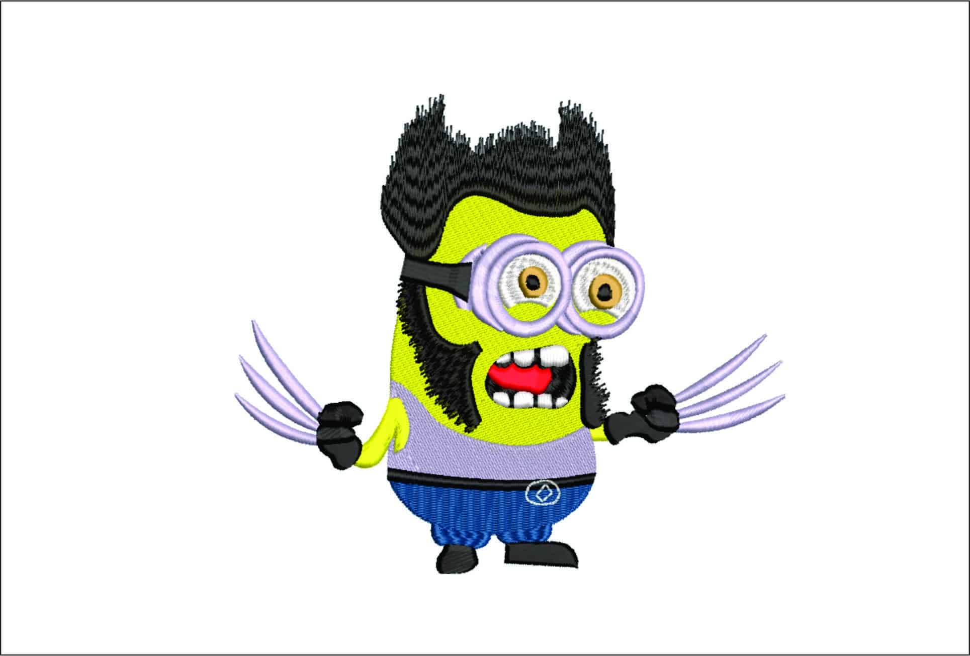 Minion Wolverine- Elegant embroidery design file - instant download