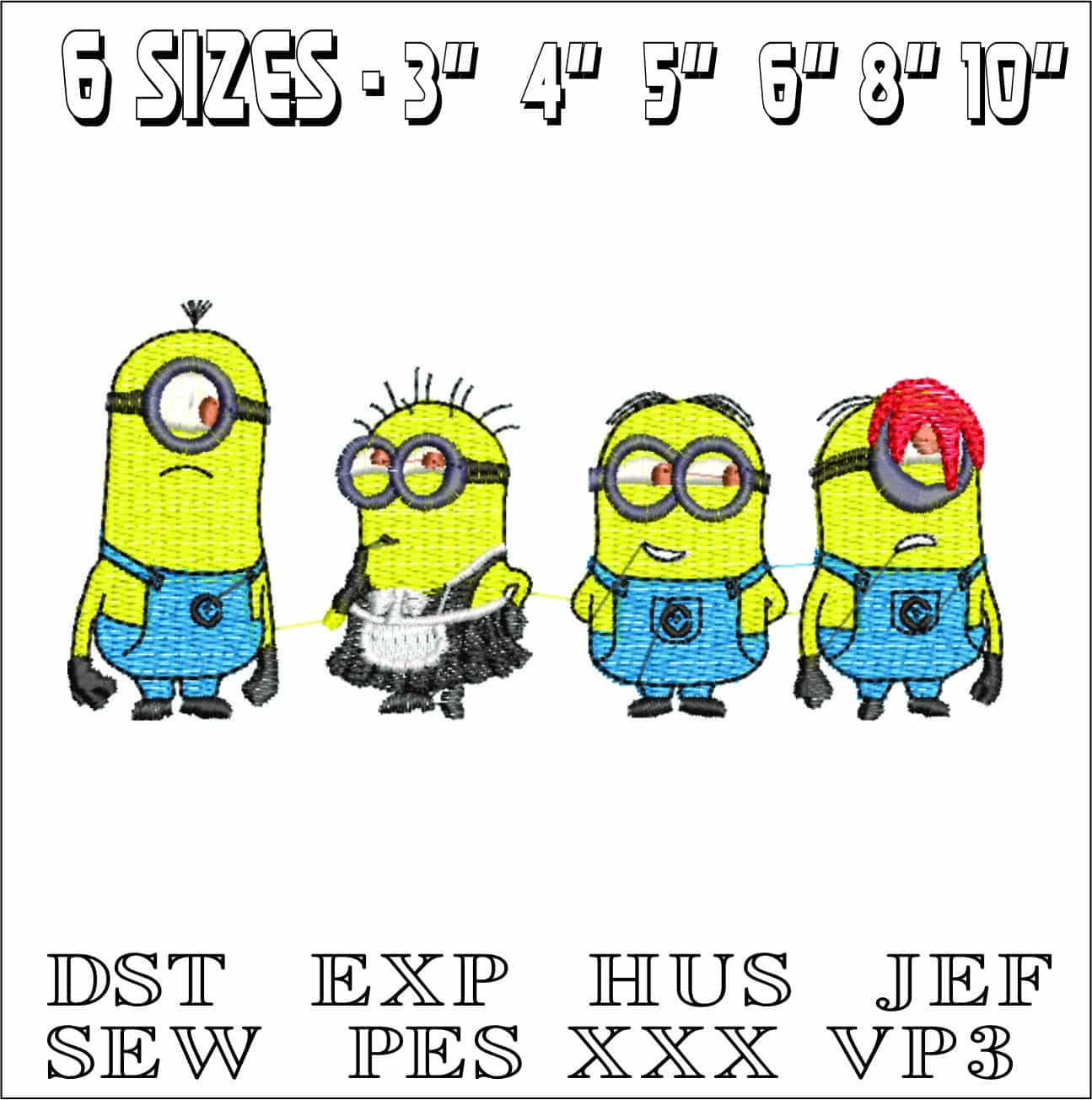 Minions- Elegant embroidery design file - instant download — view 2