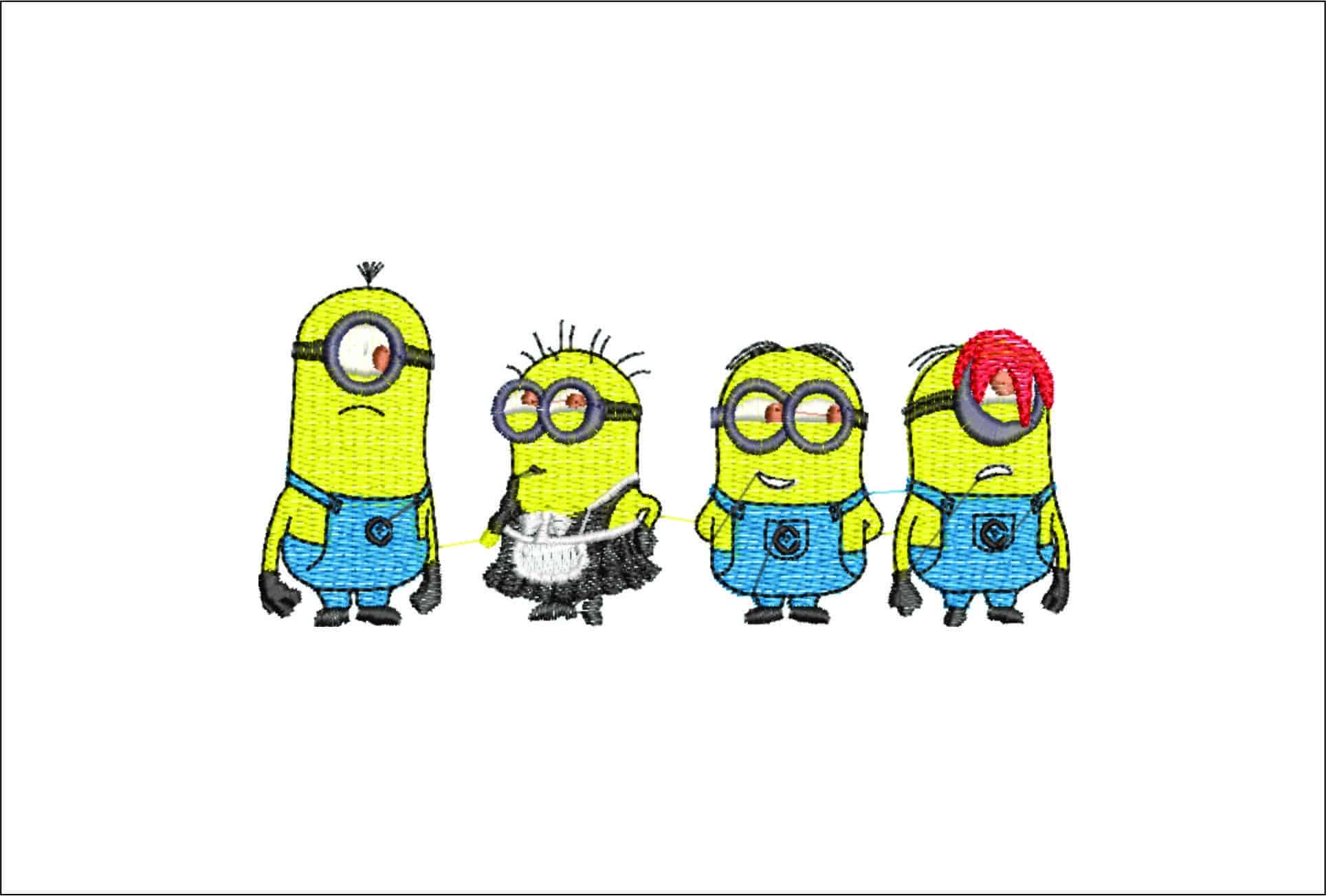 Minions- Elegant embroidery design file - instant download