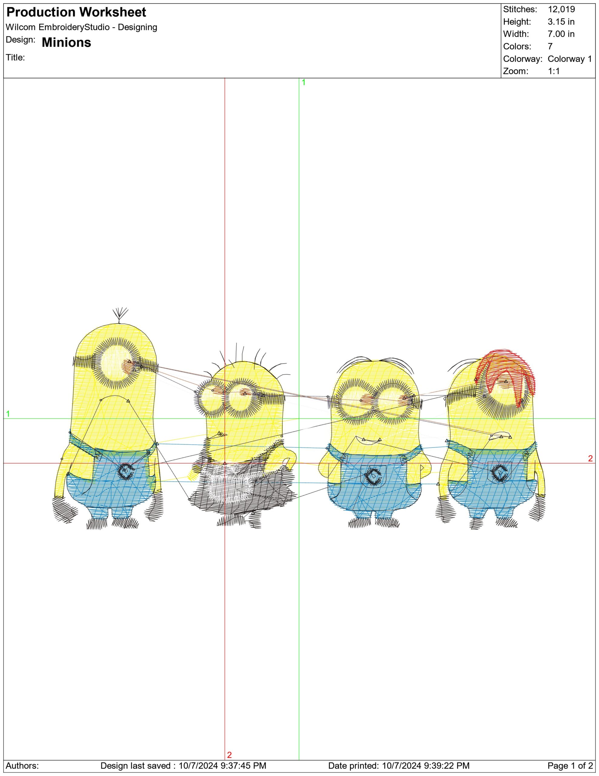 Minions- Elegant embroidery design file - instant download — view 4