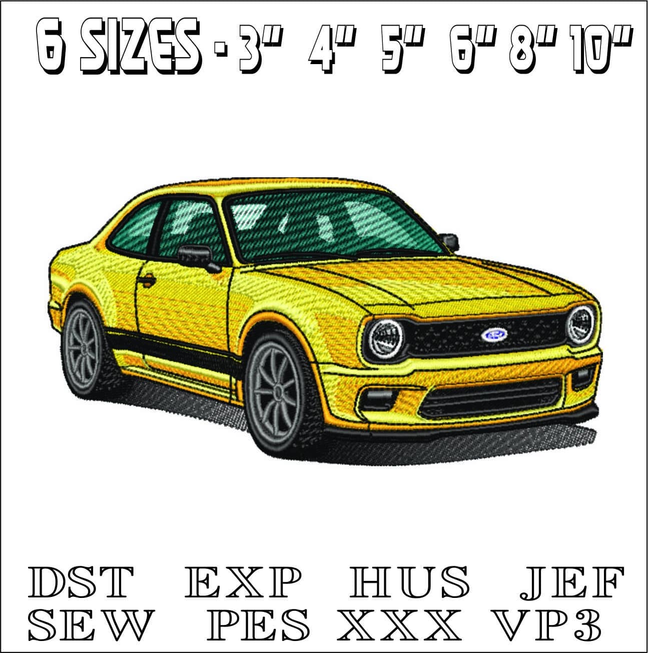 MK 1 Escort Mexico - Ford Modern- Elegant embroidery design file - instant download — view 2