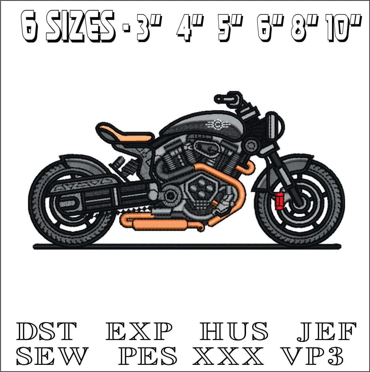 Moto Harley Motorcycle Happiness- Elegant embroidery design file - instant download — view 2