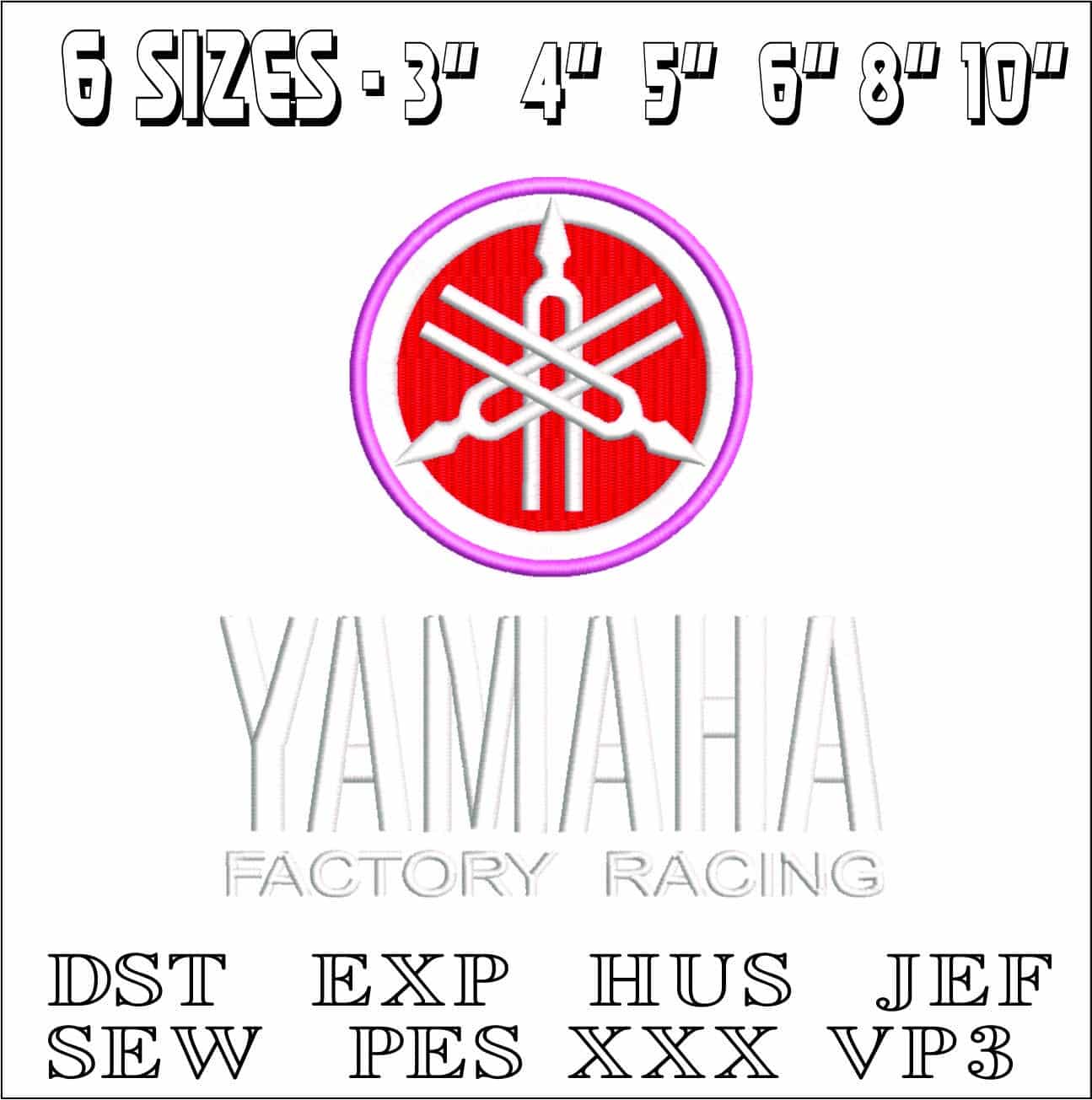 Yamaha Factory Racing-Elegant embroidery design file - instant download — view 2