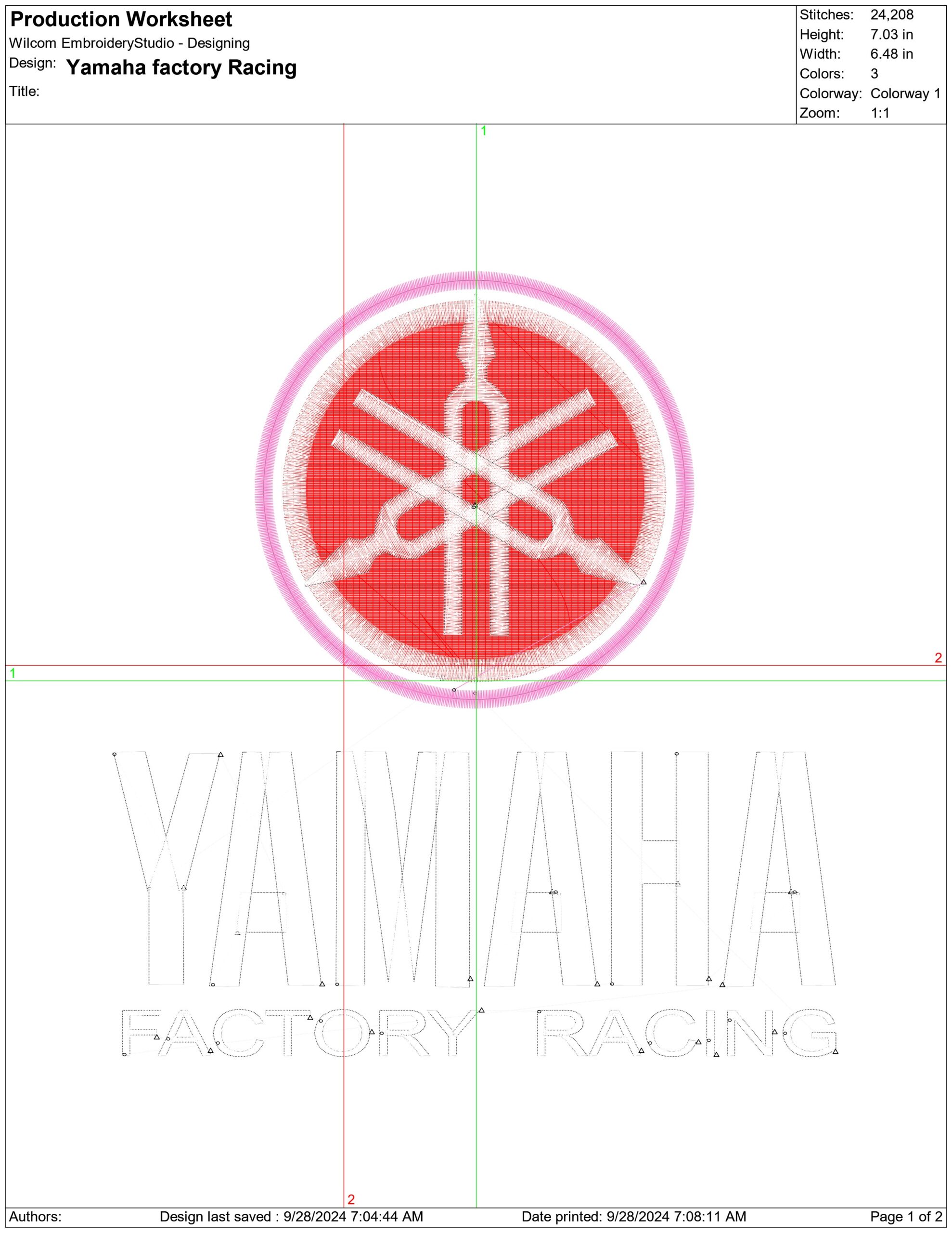 Yamaha Factory Racing-Elegant embroidery design file - instant download — view 4