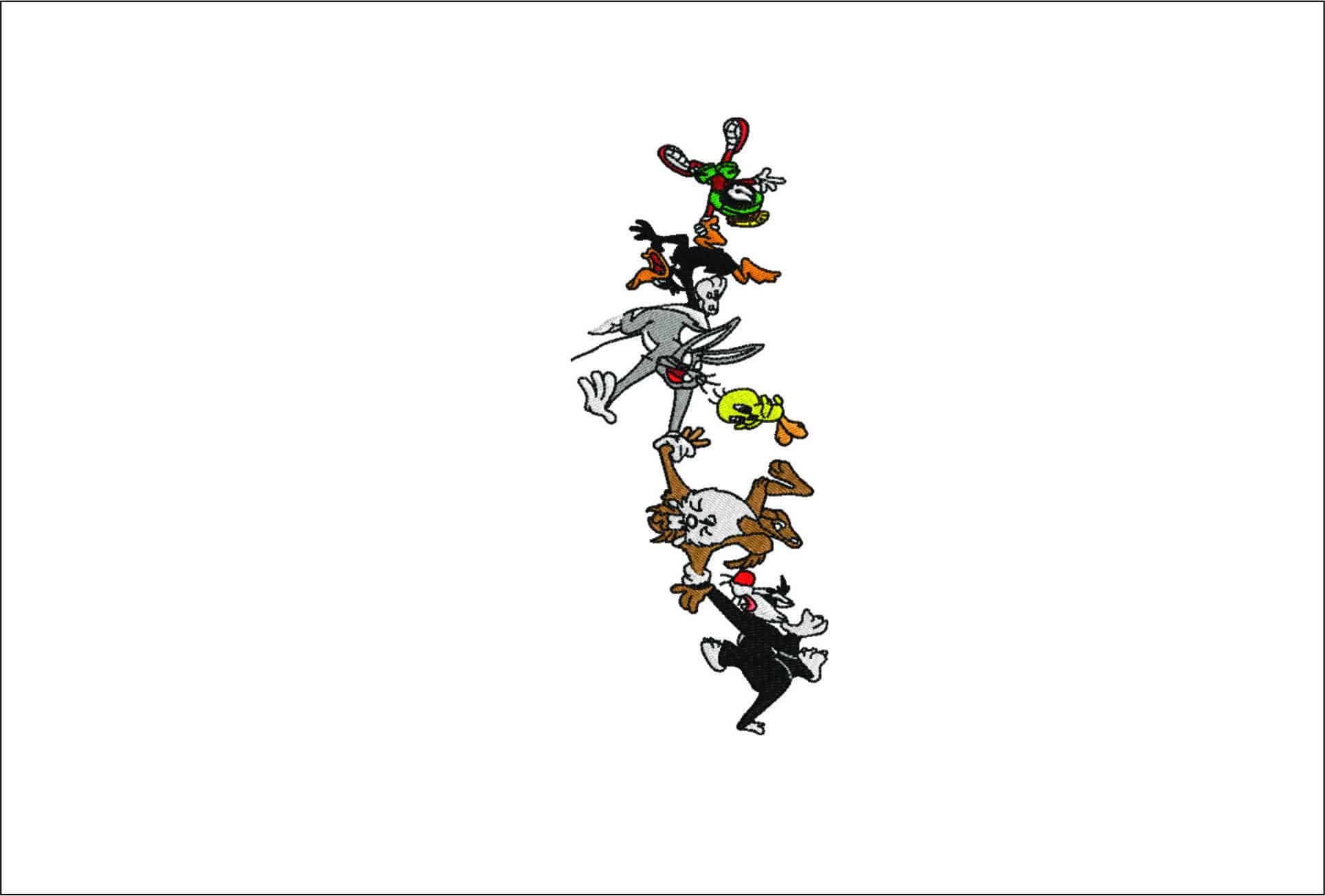 Looney Tunes Hanging-Elegant embroidery design file - instant download