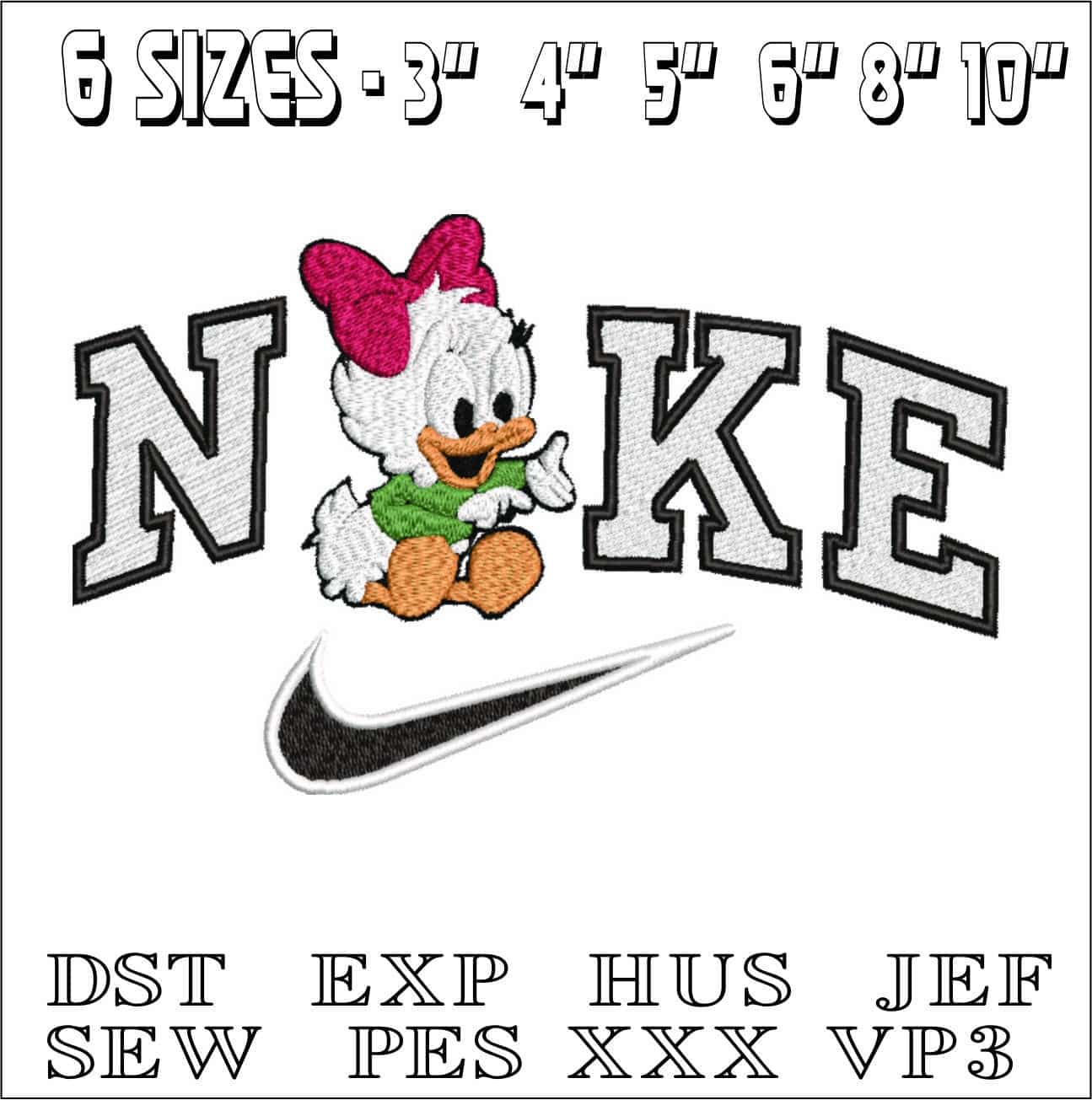 Nike Baby Daisy Duck-Elegant embroidery design file - instant download — view 2