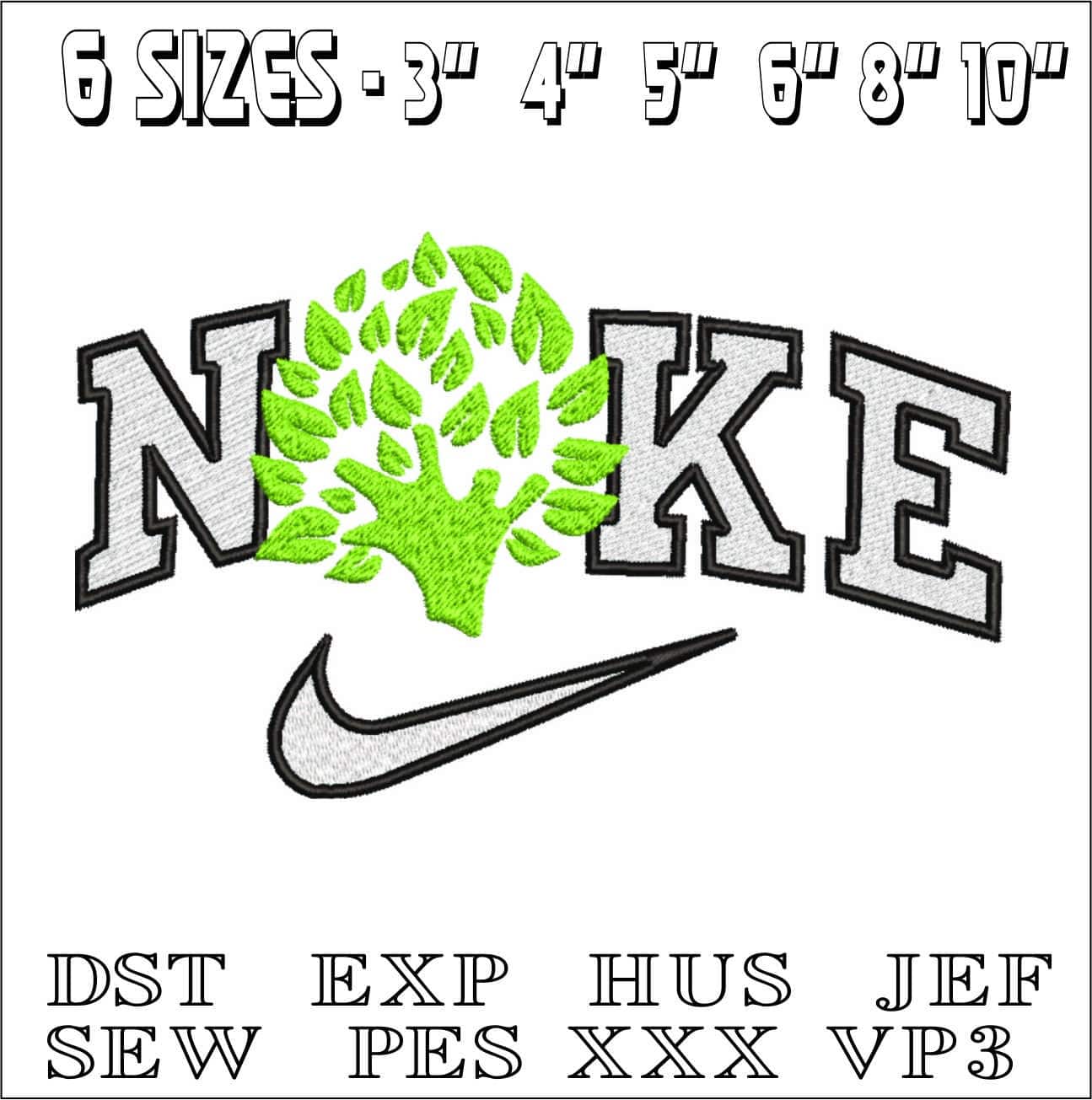 Nike Bishopswood Tree-Elegant embroidery design file - instant download — view 2