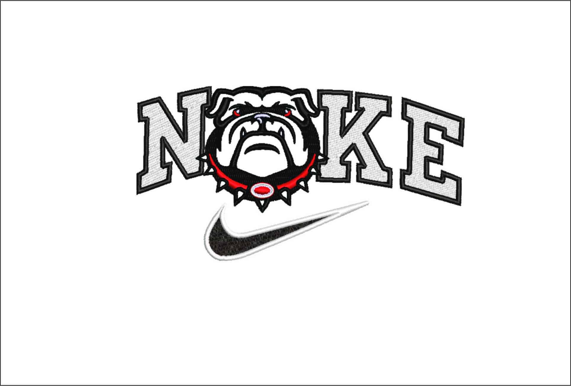 Nike Bulldog Face Applique-Elegant embroidery design file - instant download