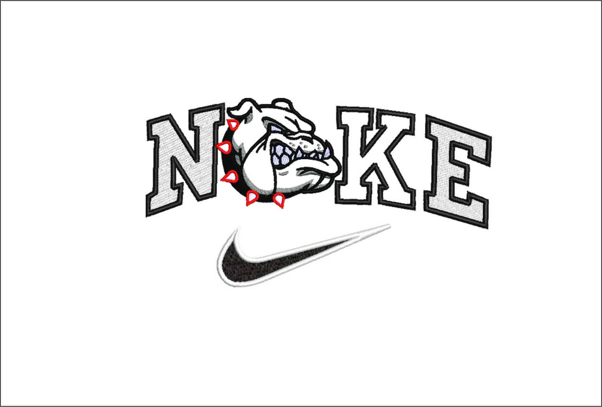 Nike Bulldog Side Growl Applique-Elegant embroidery design file - instant download