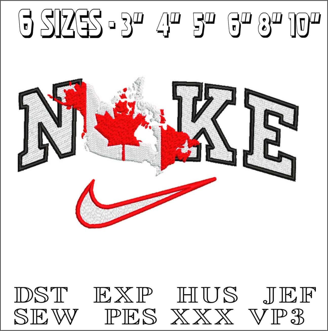 Nike Canada Map Flag-Elegant embroidery design file - instant download — view 2