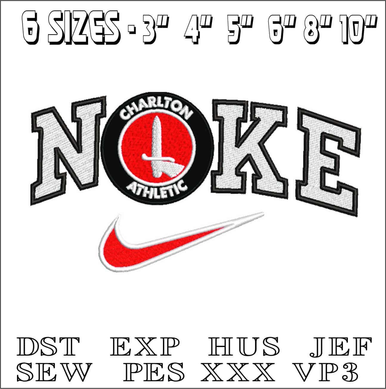 Nike Charlton Athletic-Elegant embroidery design file - instant download — view 2
