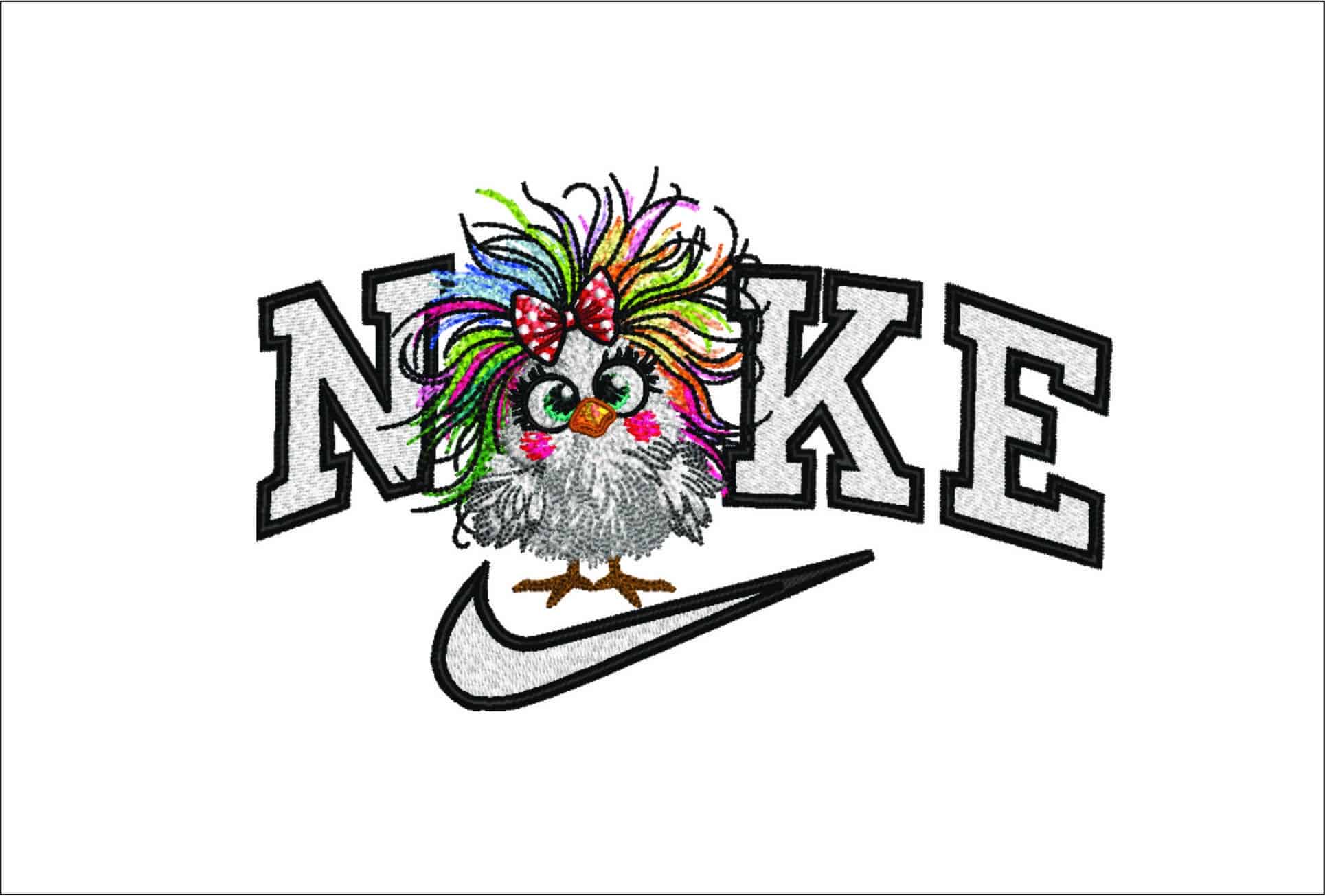 Nike Crazy Funny Chicken-Elegant embroidery design file - instant download