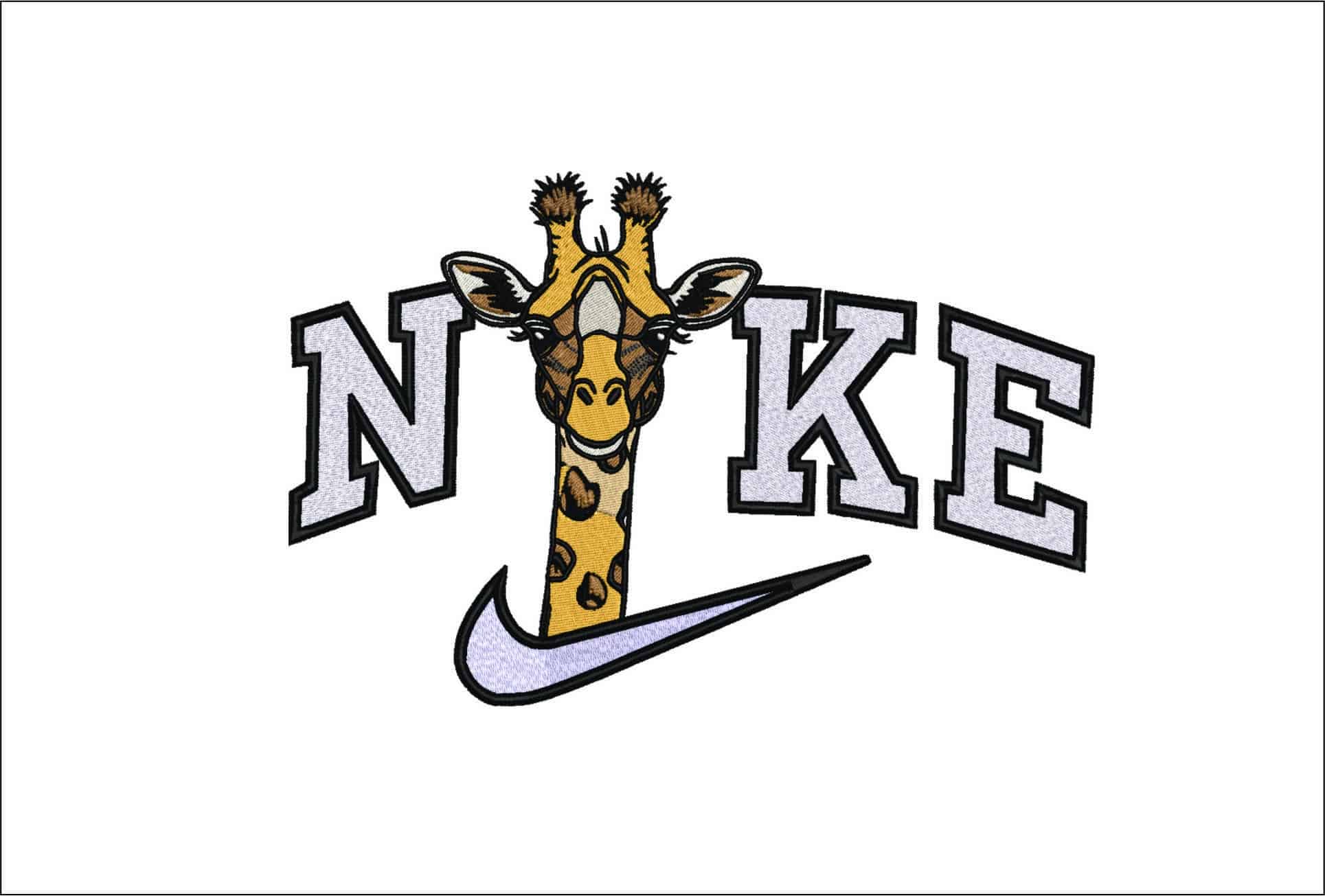 Nike Cute Giraffe Head-Elegant embroidery design file - instant download