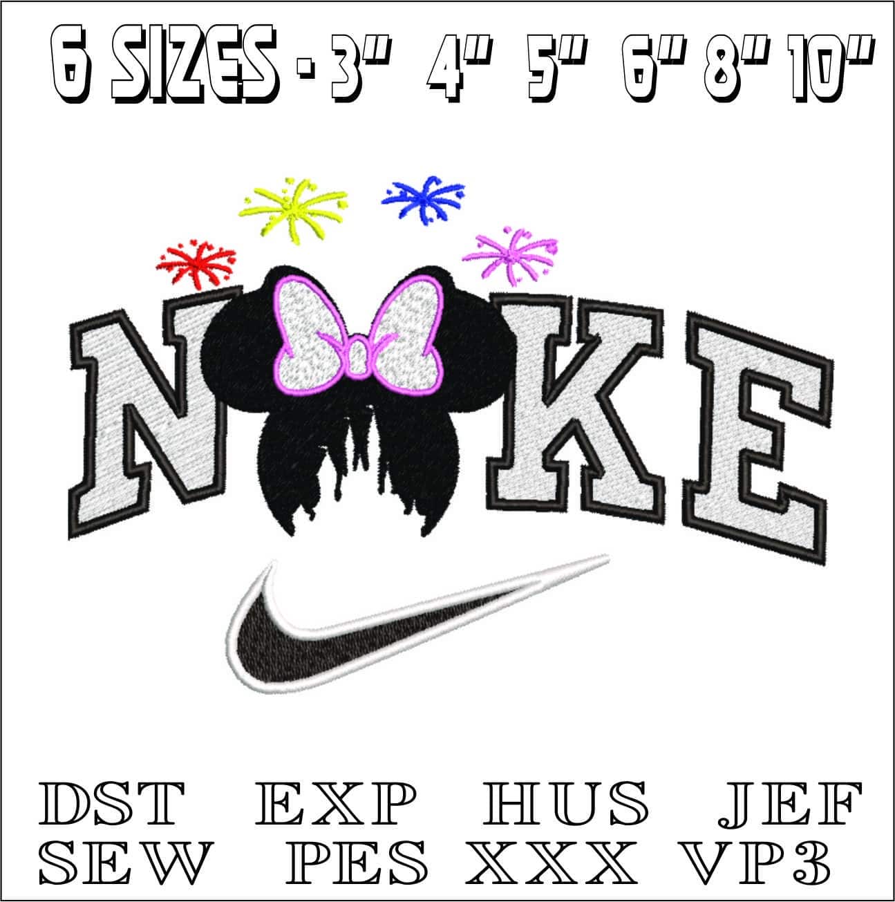 Nike Disney Castle mouse head-Elegant embroidery design file - instant download — view 2