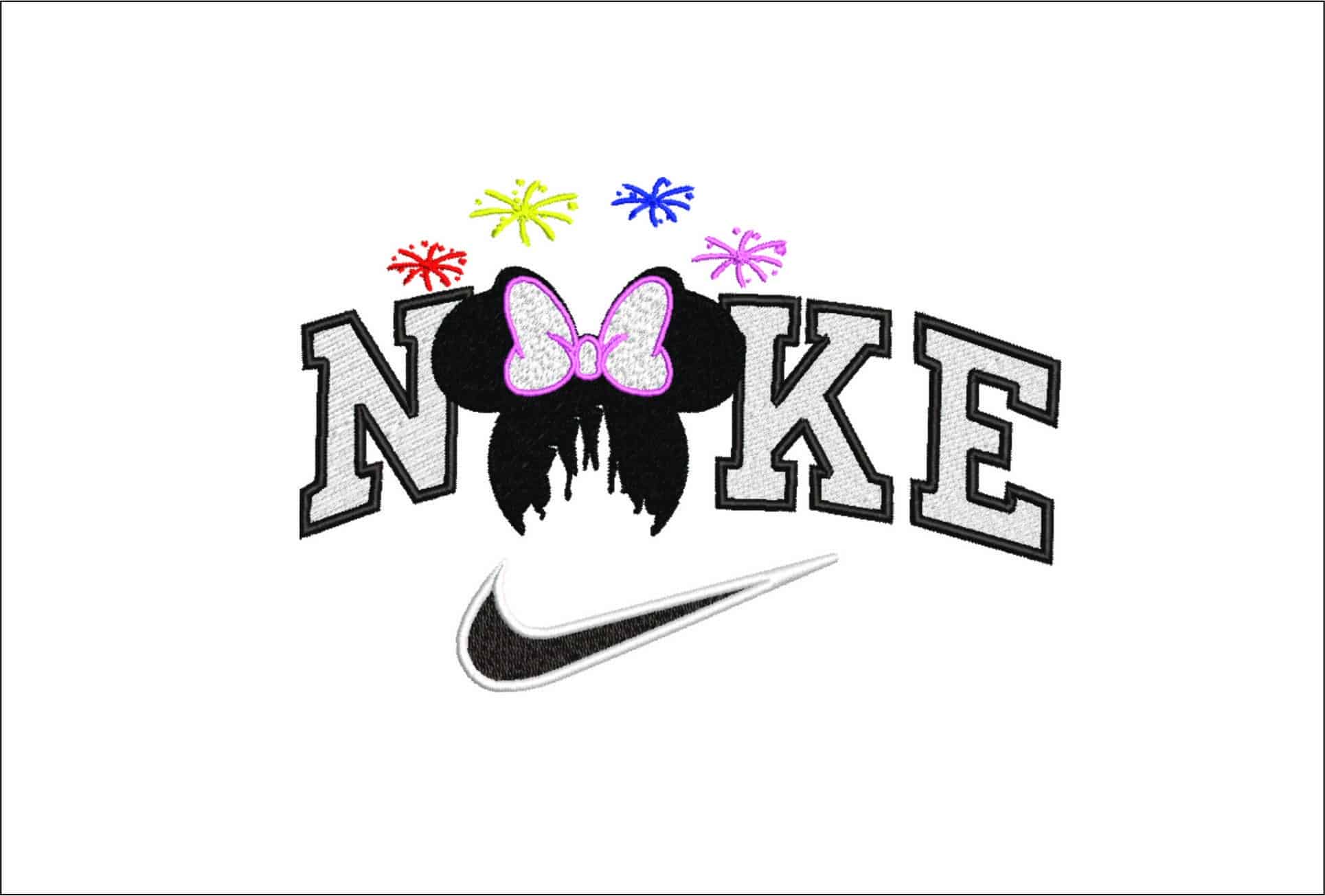Nike Disney Castle mouse head-Elegant embroidery design file - instant download