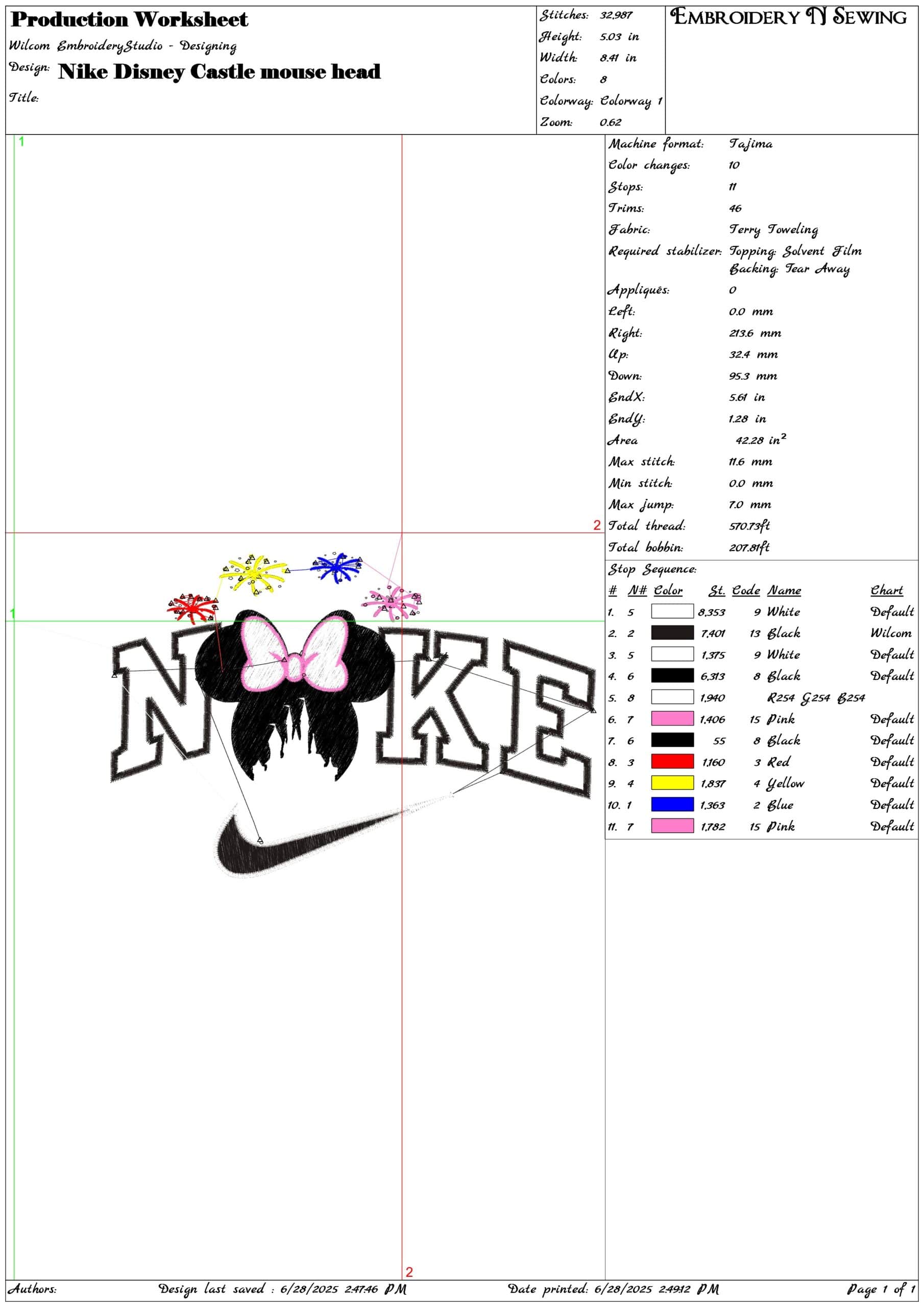 Nike Disney Castle mouse head-Elegant embroidery design file - instant download — view 3