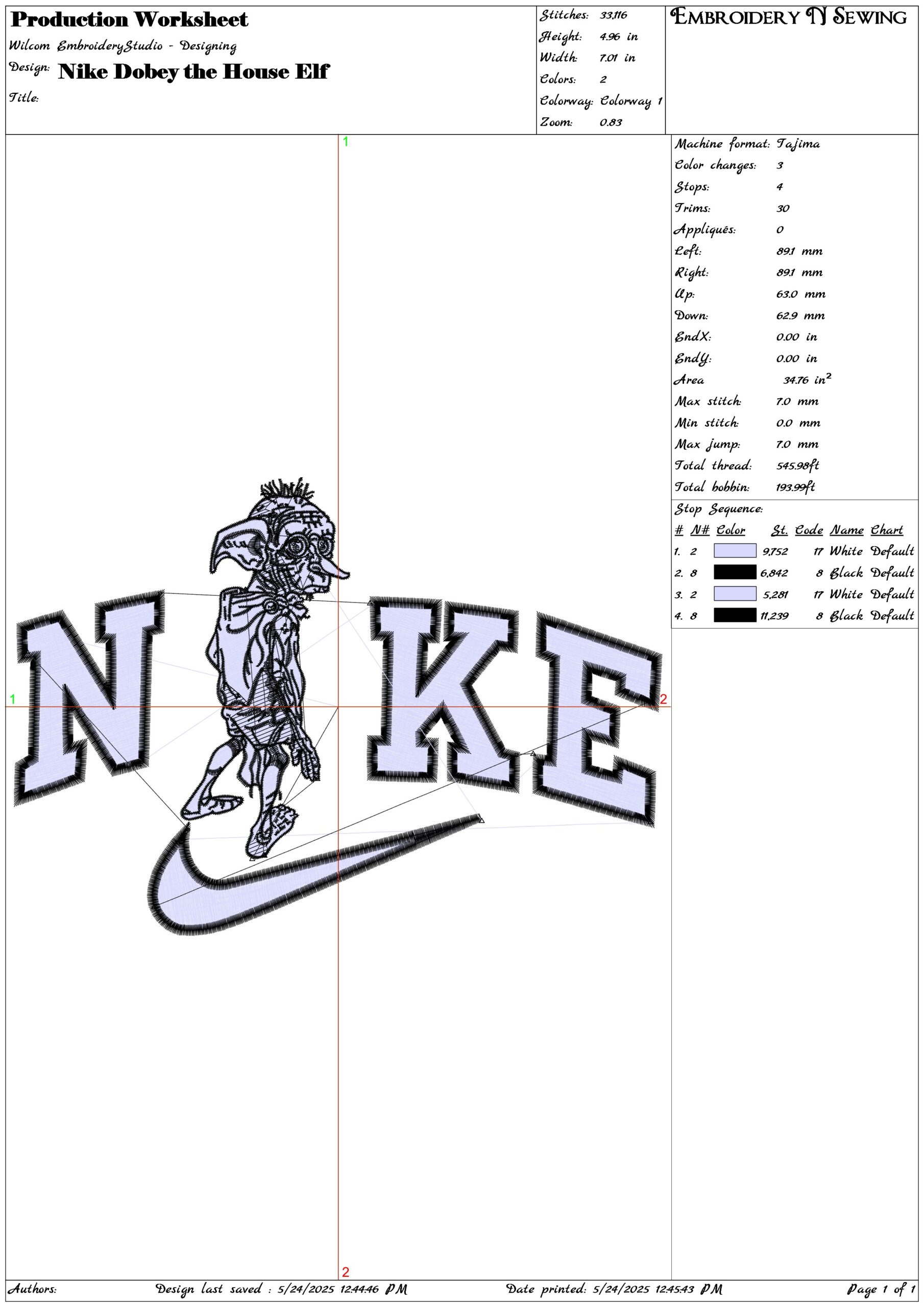Nike Dobey the House Elf-Elegant embroidery design file - instant download — view 3