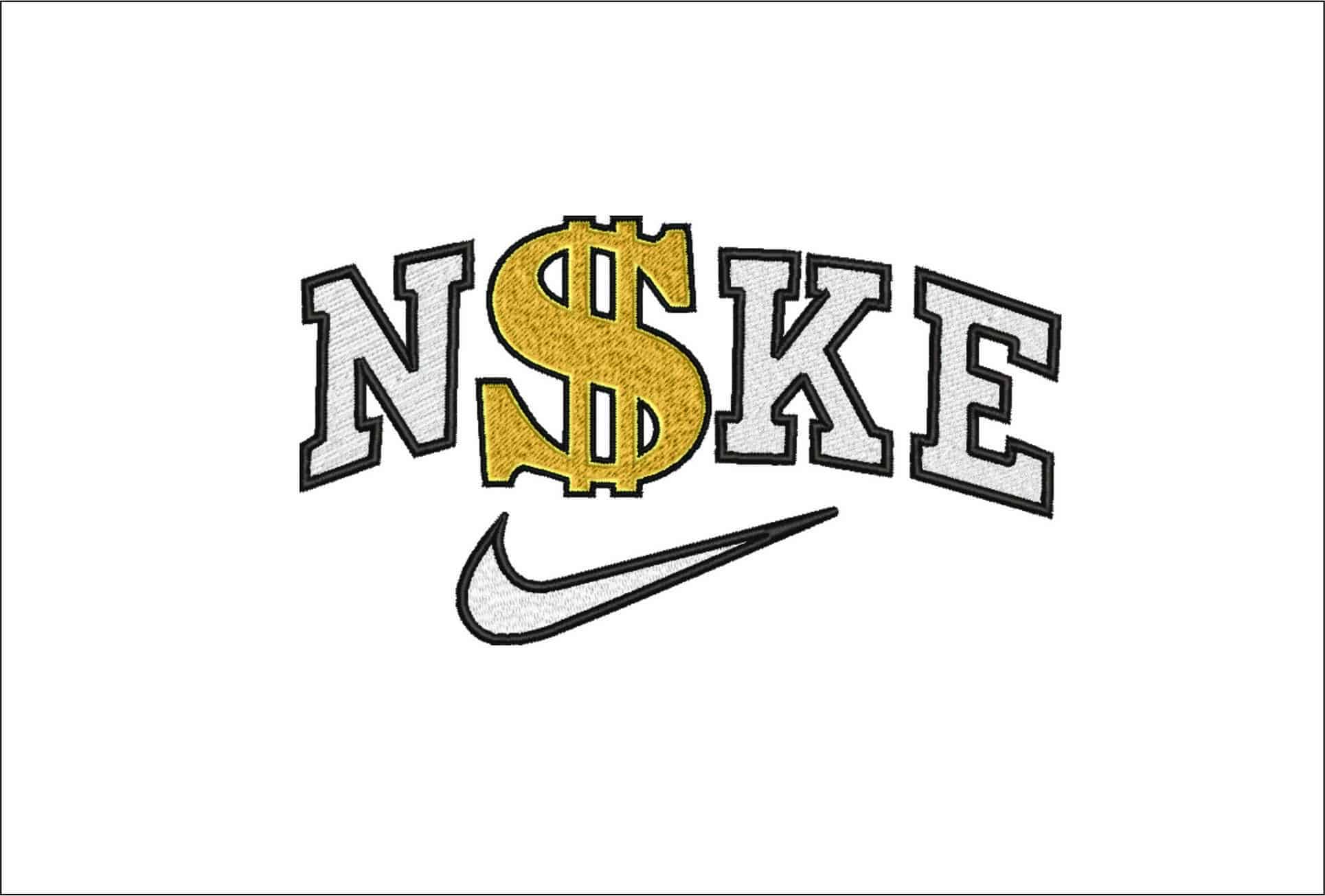 Nike Dollar Sign-Elegant embroidery design file - instant download