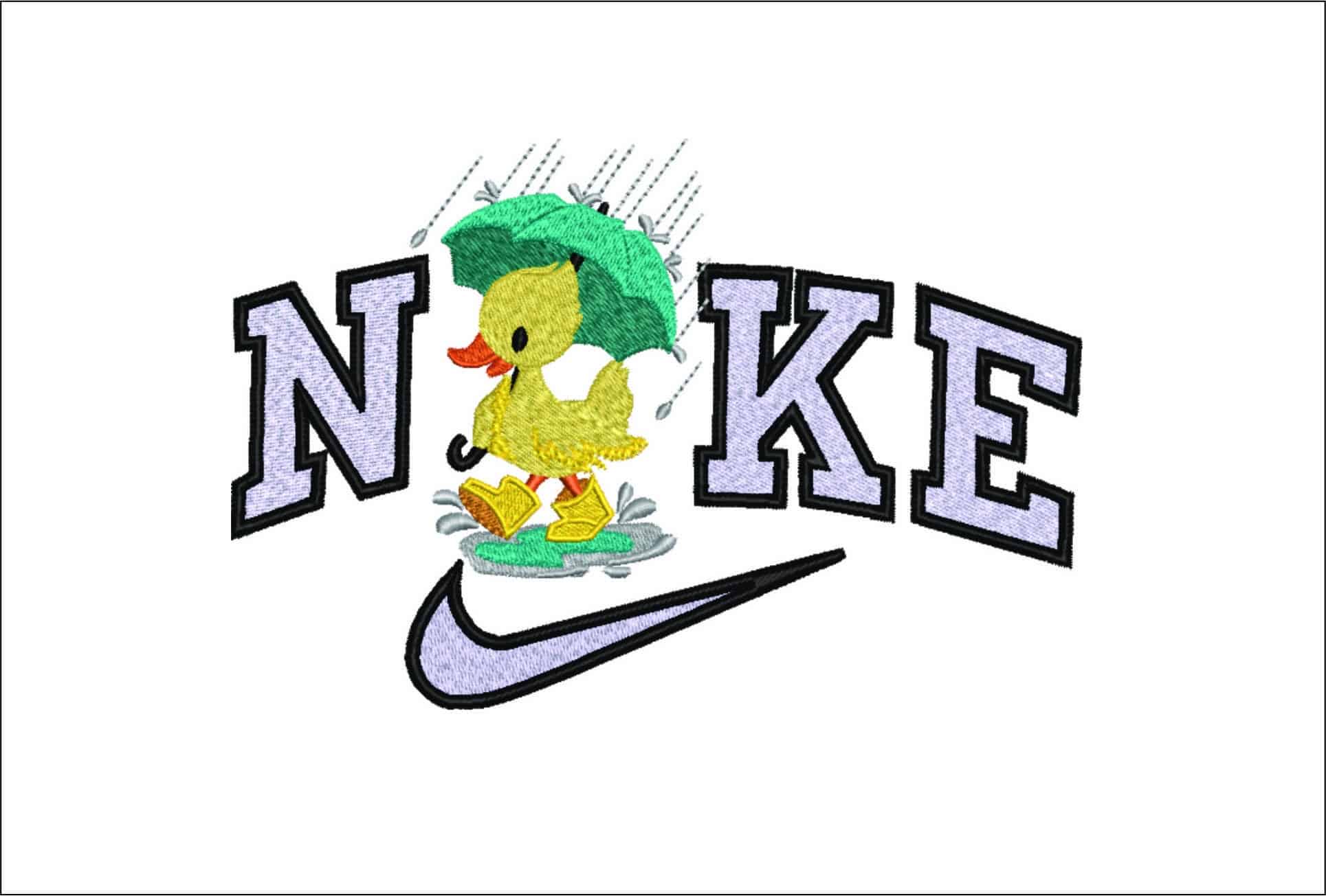 Nike Duck in the Rain-Elegant embroidery design file - instant download