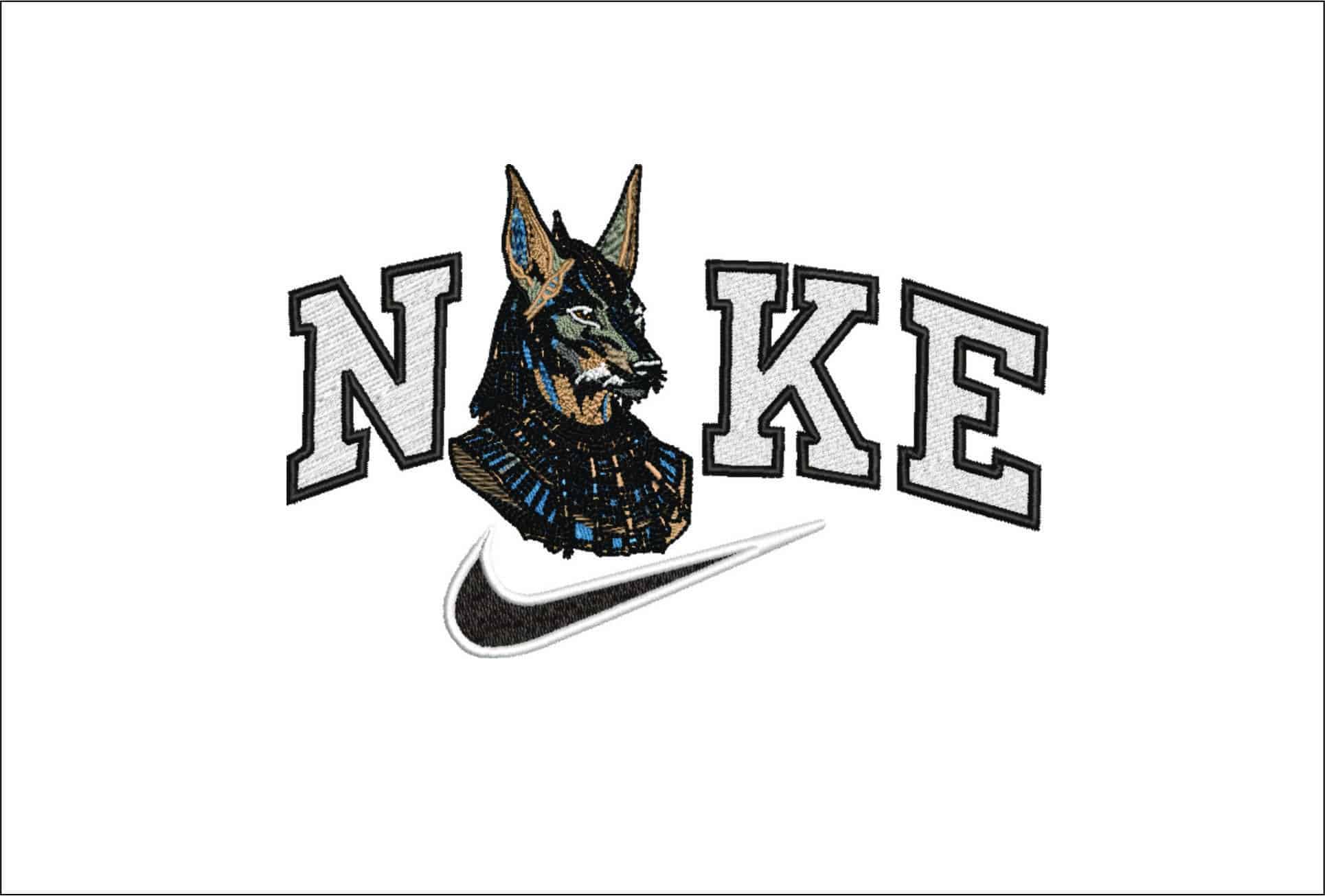 Nike Egyptian Anubis God-Elegant embroidery design file - instant download